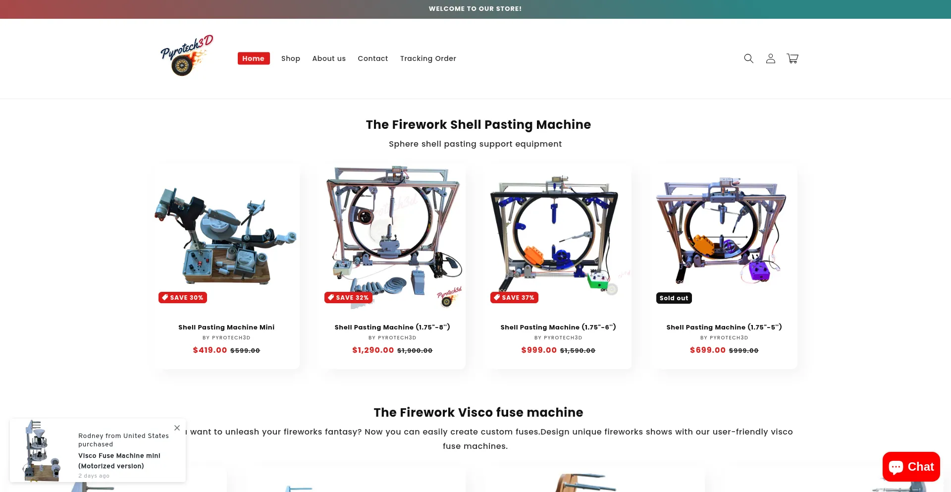 Website screenshot of Pyrotech3d.com