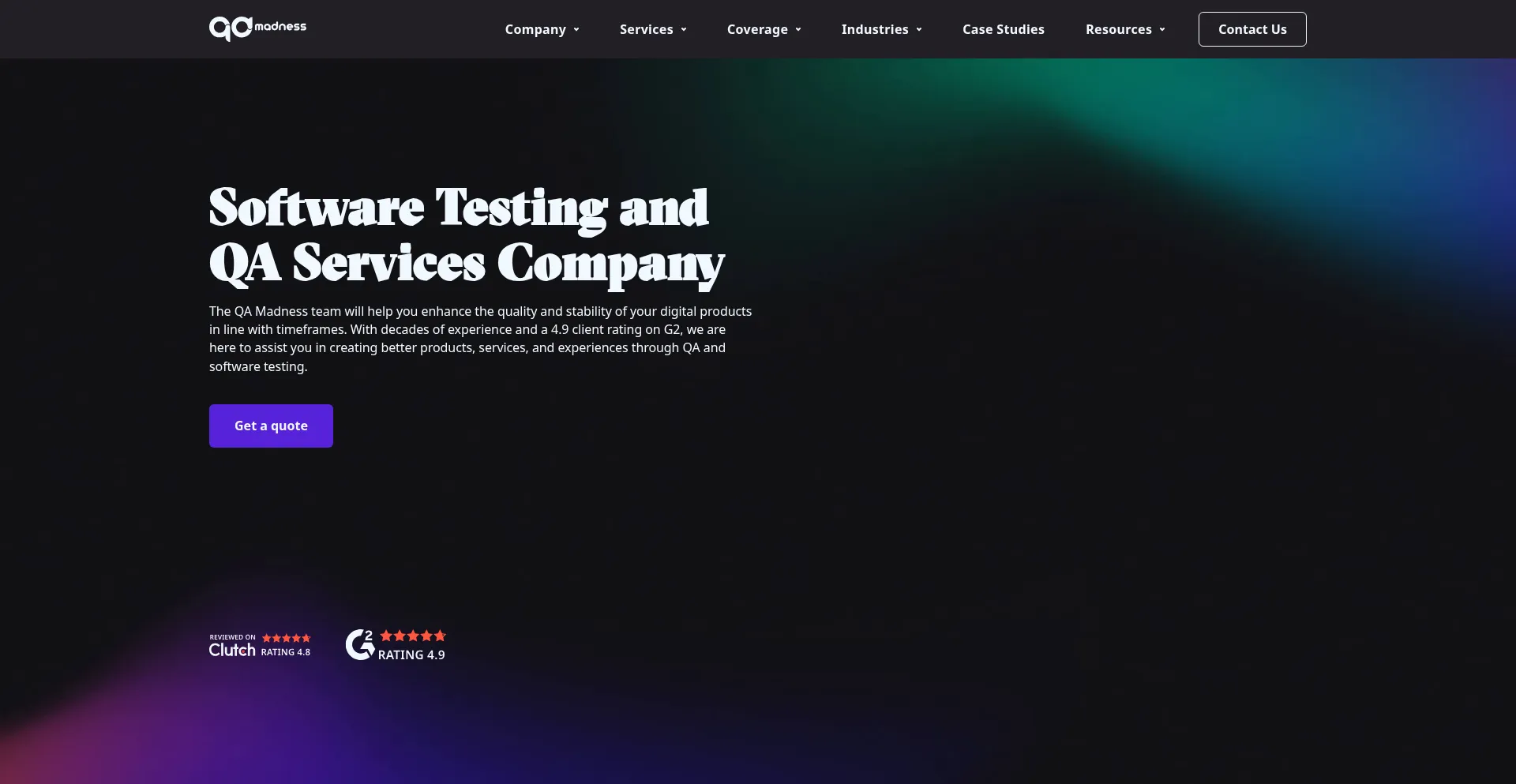 Website screenshot of Qamadness.com
