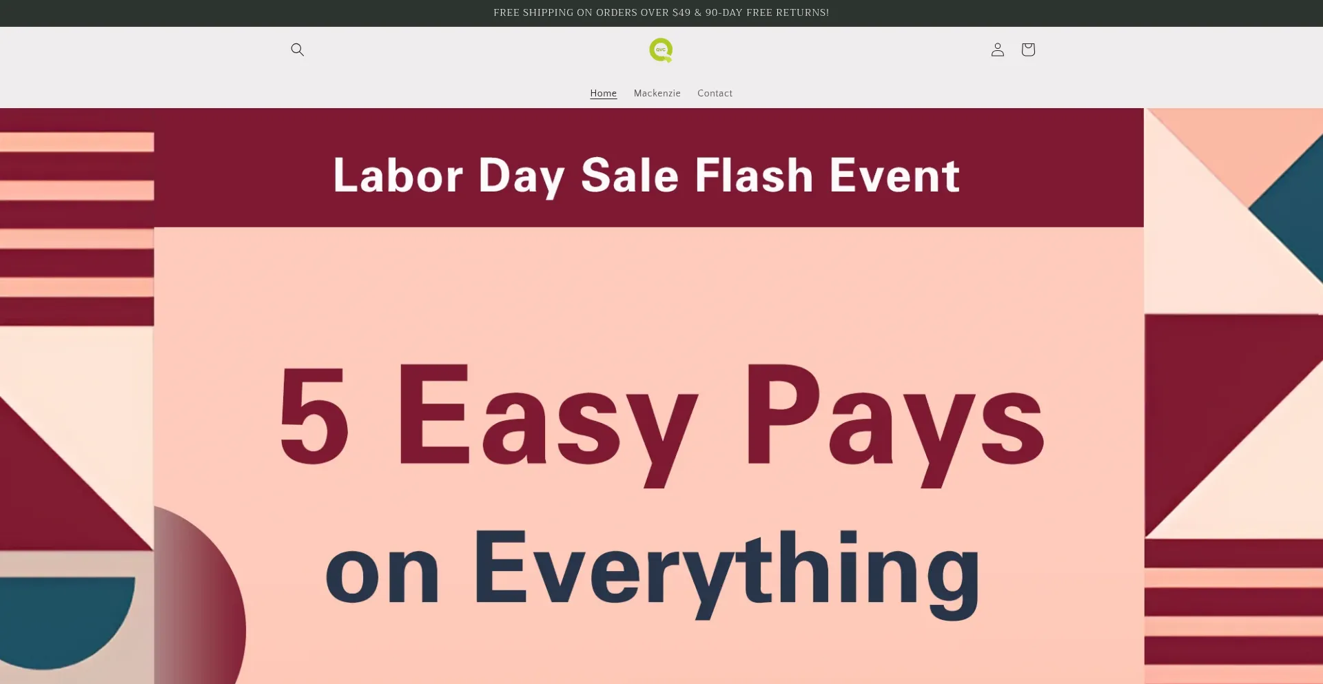Website screenshot of Qcxvershop.com