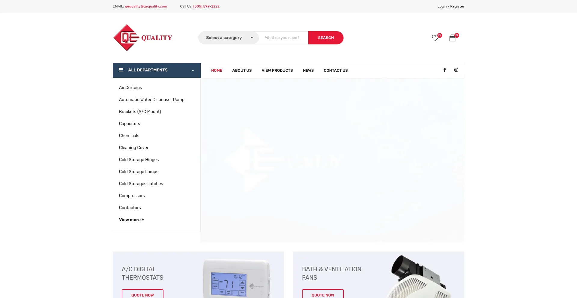 Website screenshot of Qequality.com