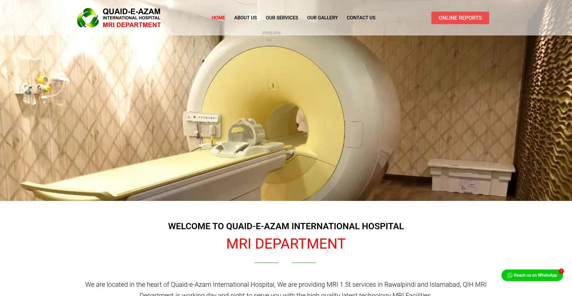 Website screenshot of Qihmridepartment.com