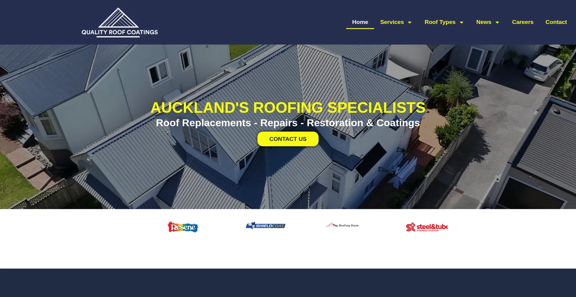 Website screenshot of Qrcroofing.co.nz