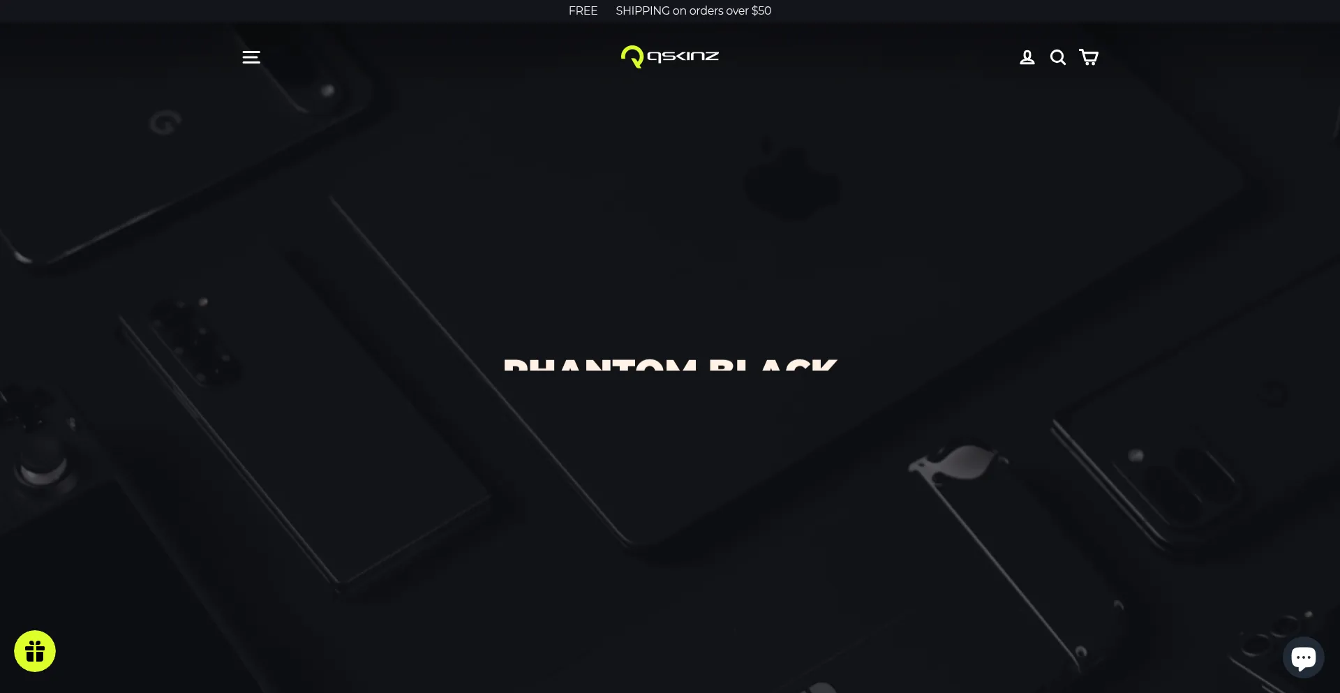 Website screenshot of Qskinz.com