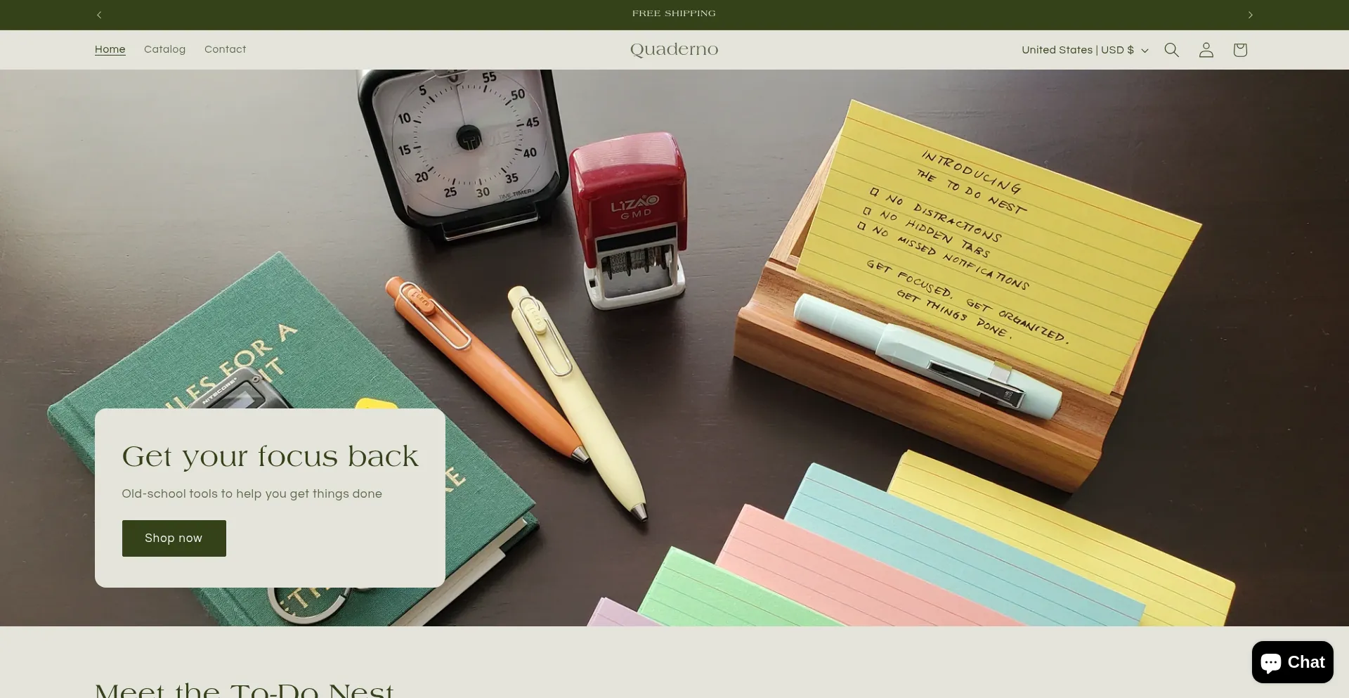Website screenshot of Quaderno.co