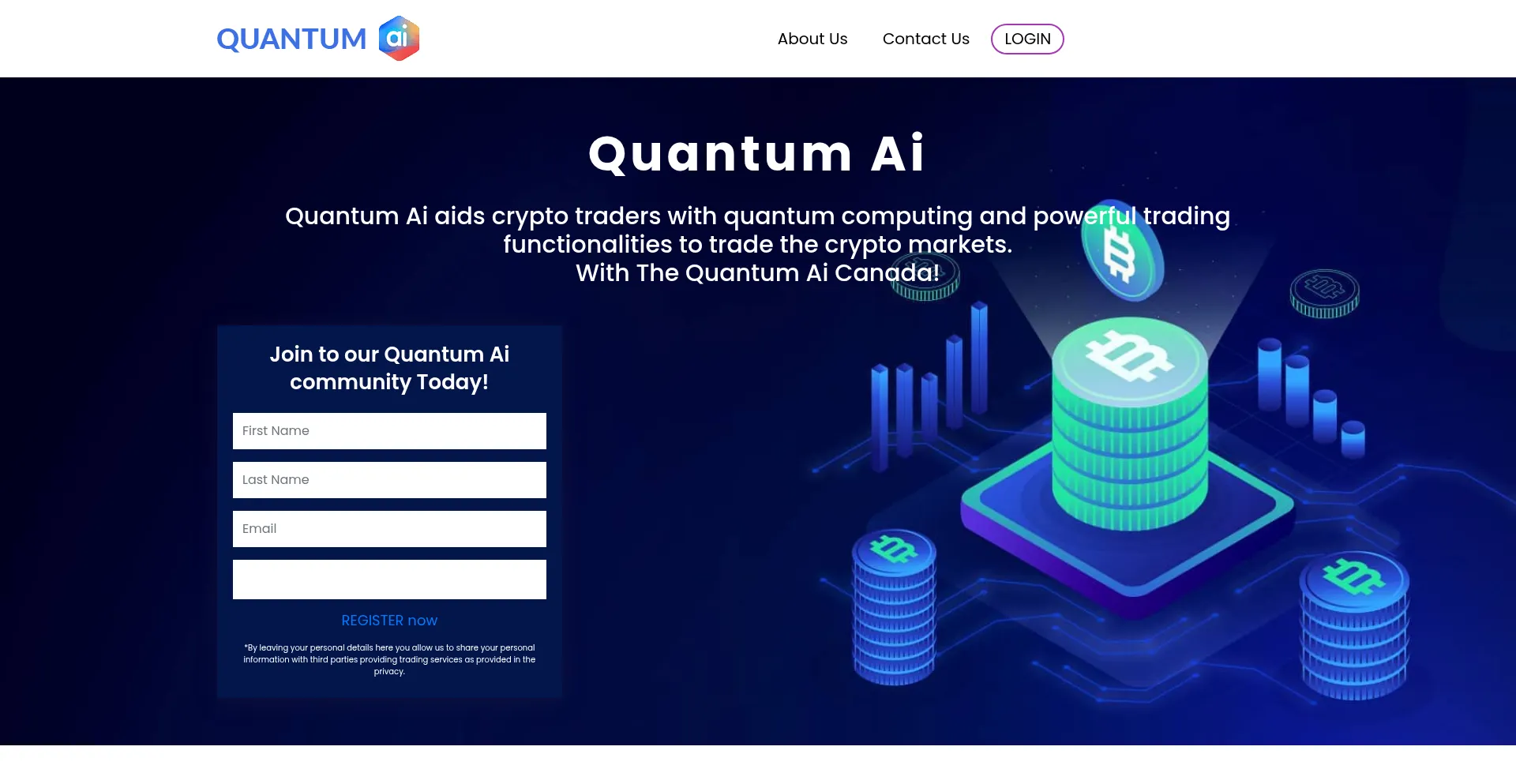 Website screenshot of Quantum-ai.ca