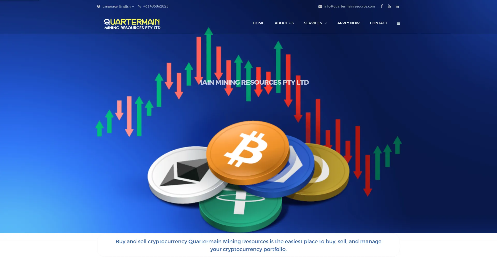 Website screenshot of Quartermainresource.com