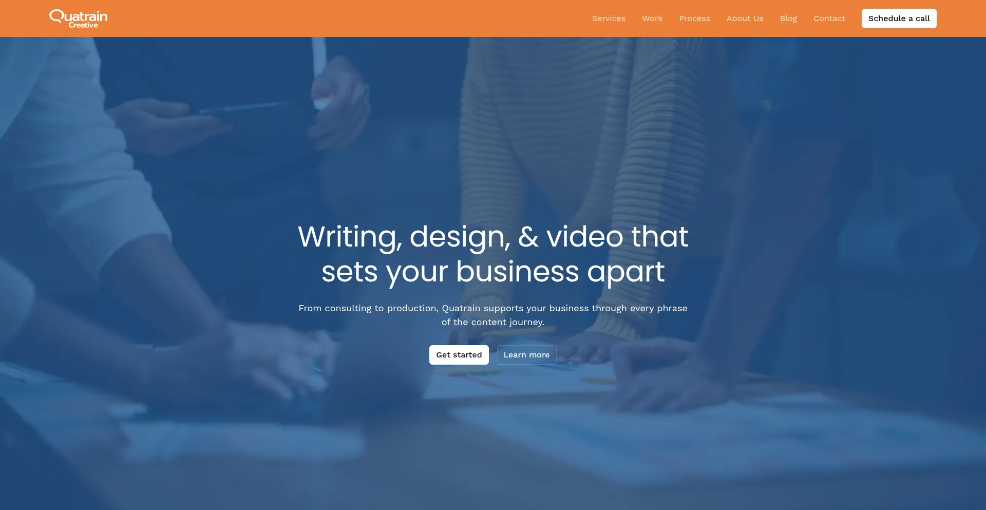 Website screenshot of Quatraincreative.com