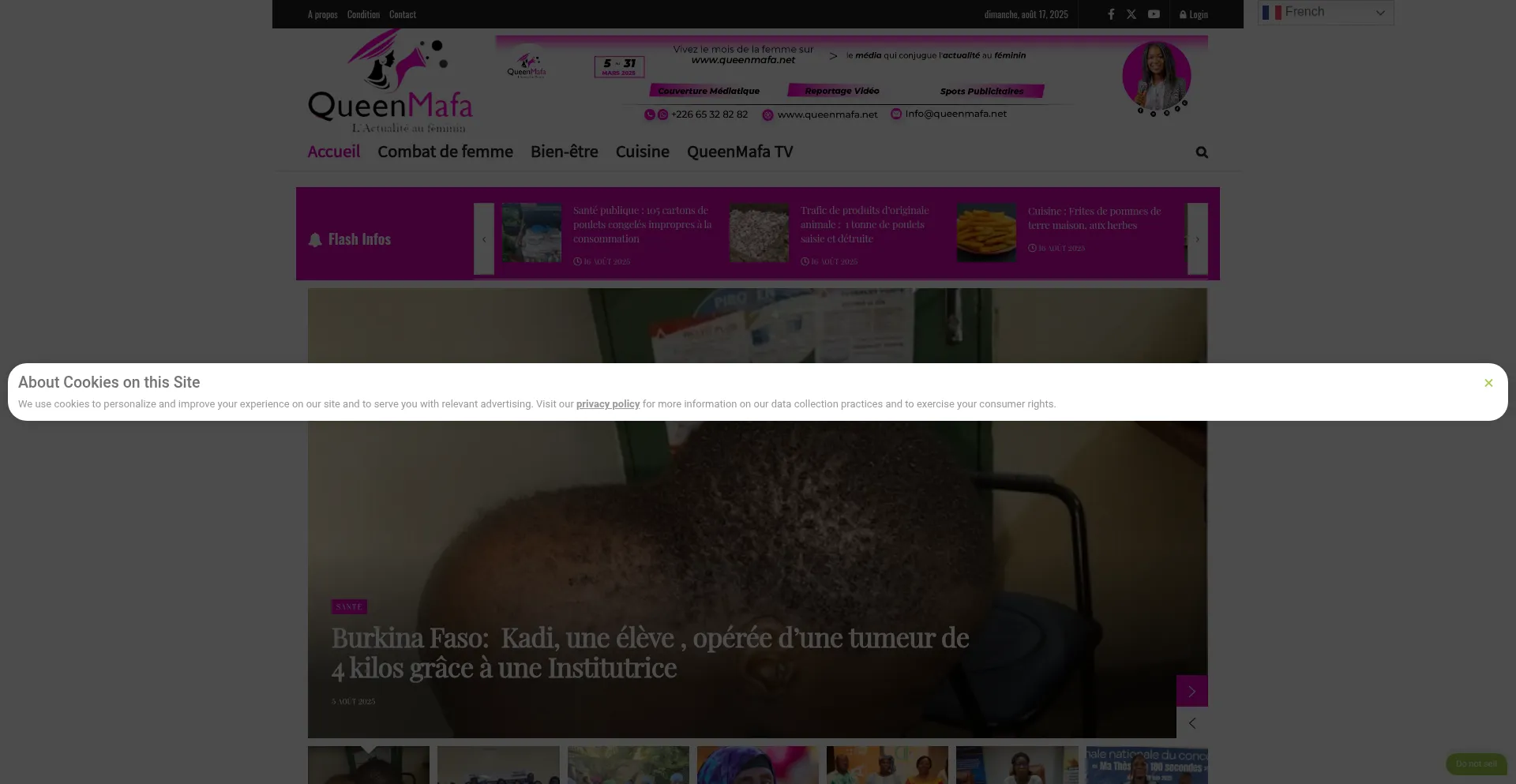 Website screenshot of Queenmafa.net