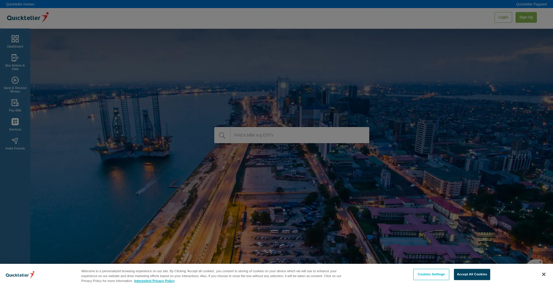Quickteller.com Screenshot