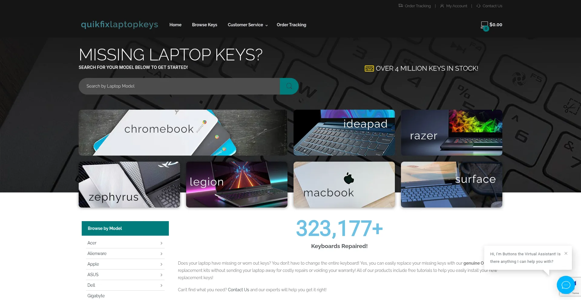 Quikfixlaptopkeys.com Screenshot