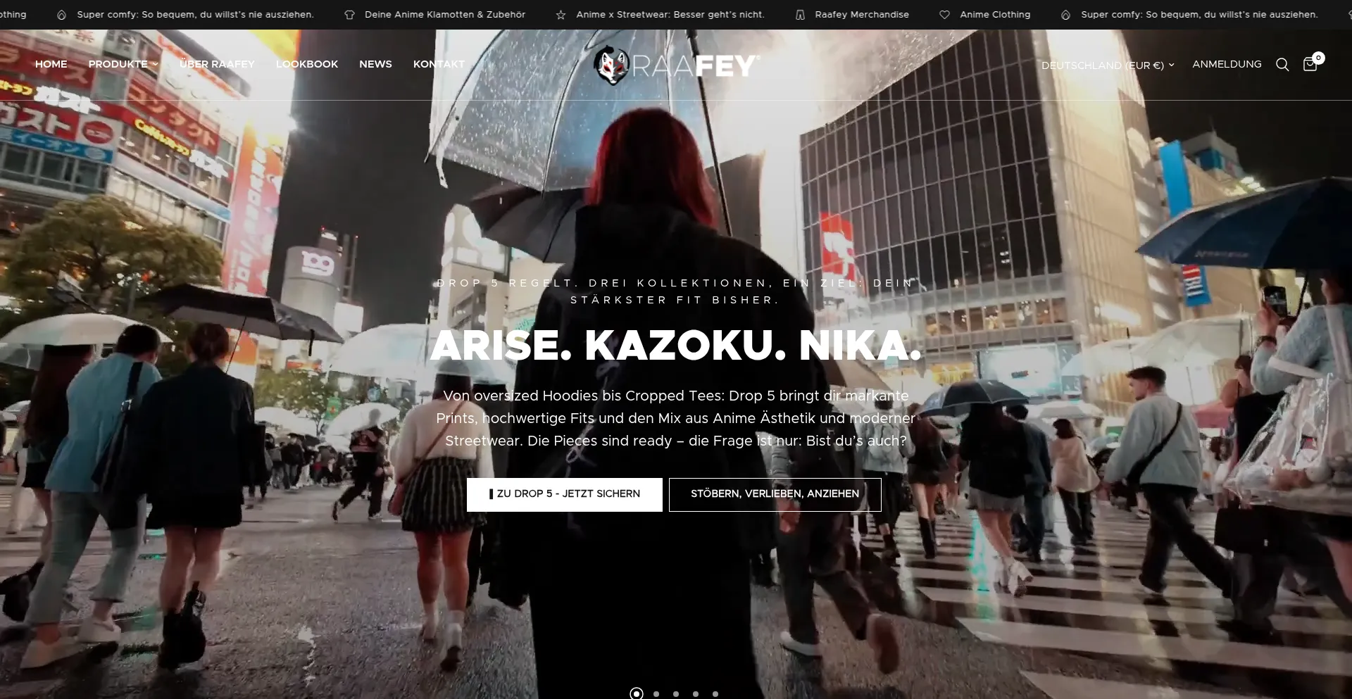 Website screenshot of Raafeyshop.de