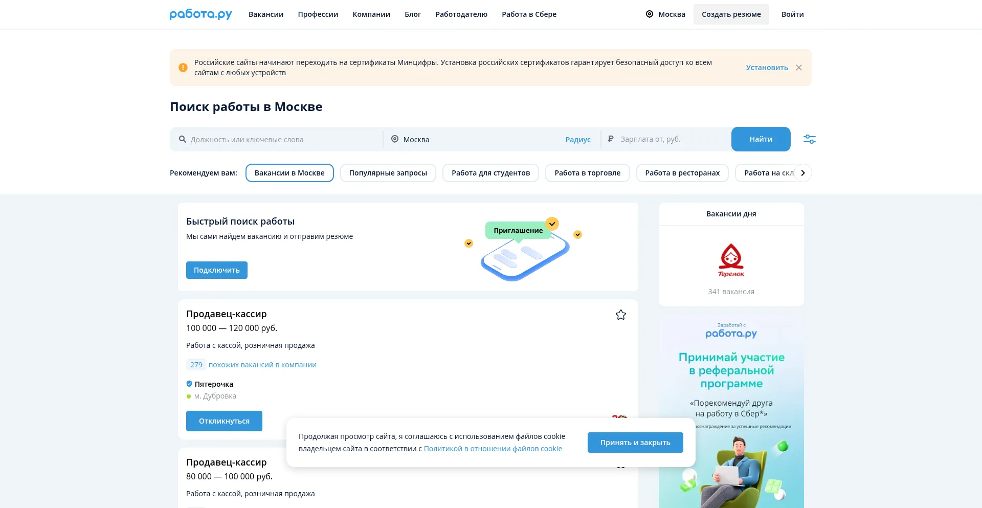Rabota.ru Screenshot