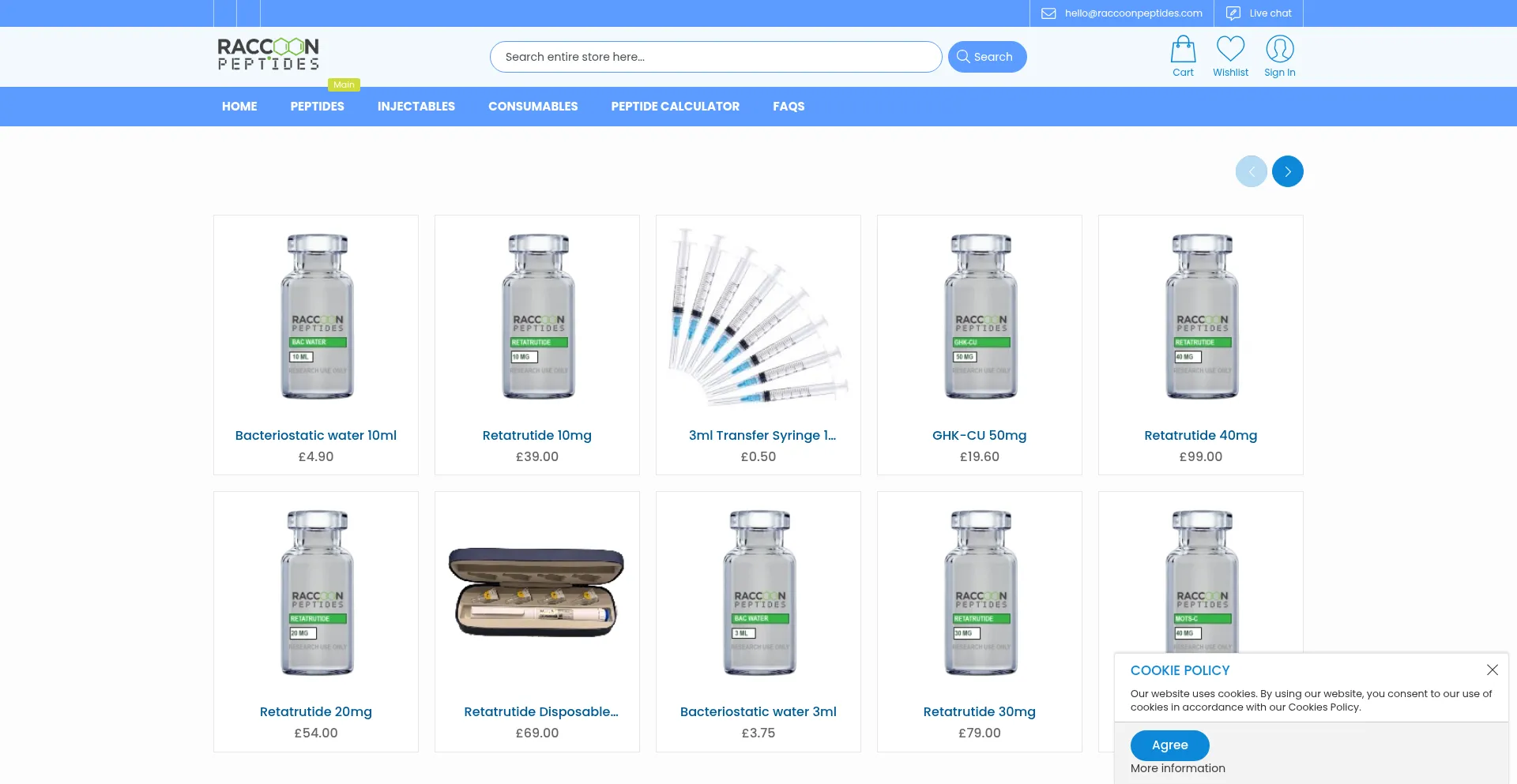 Raccoonpeptides.com