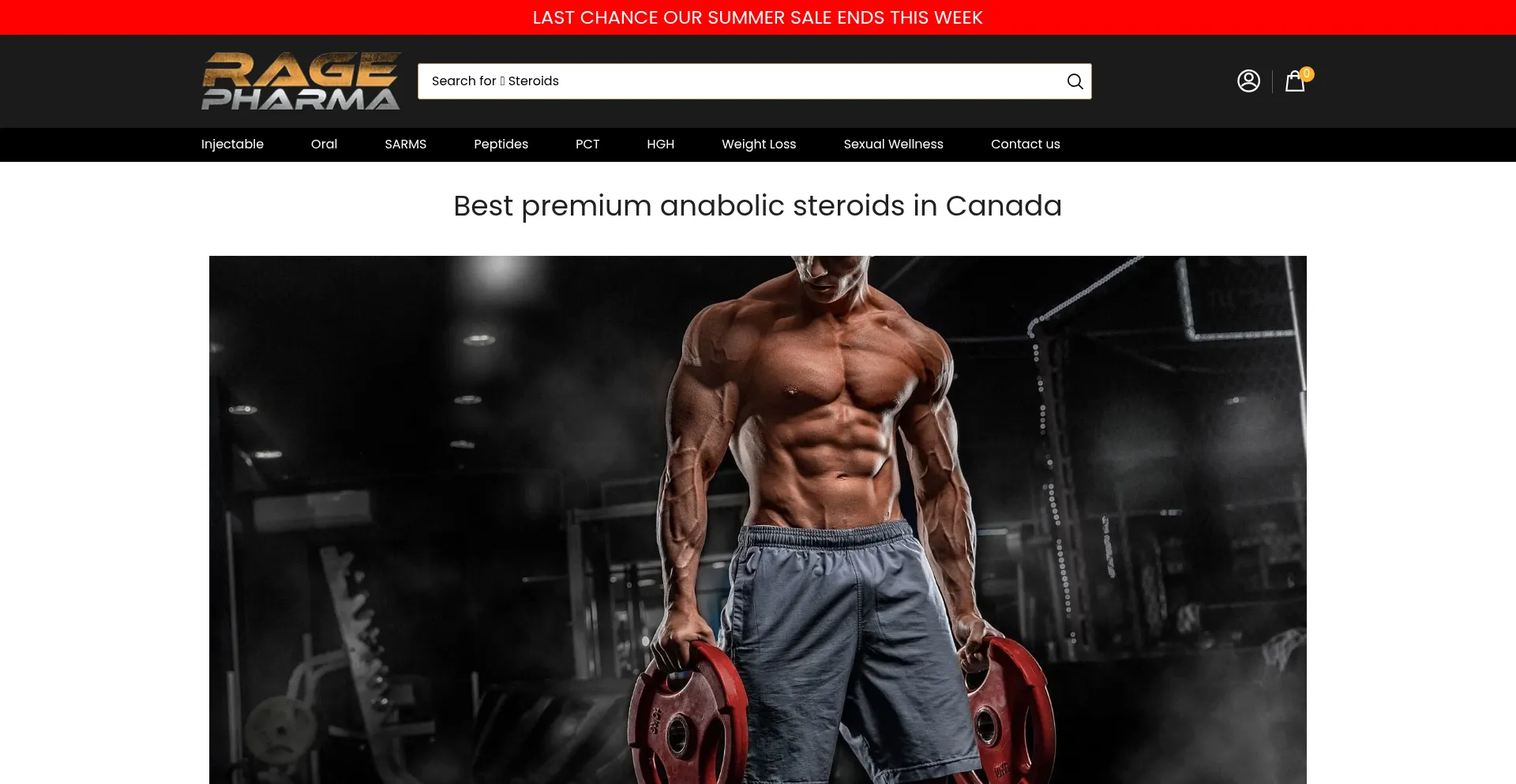 Website screenshot of Ragepharma.ca
