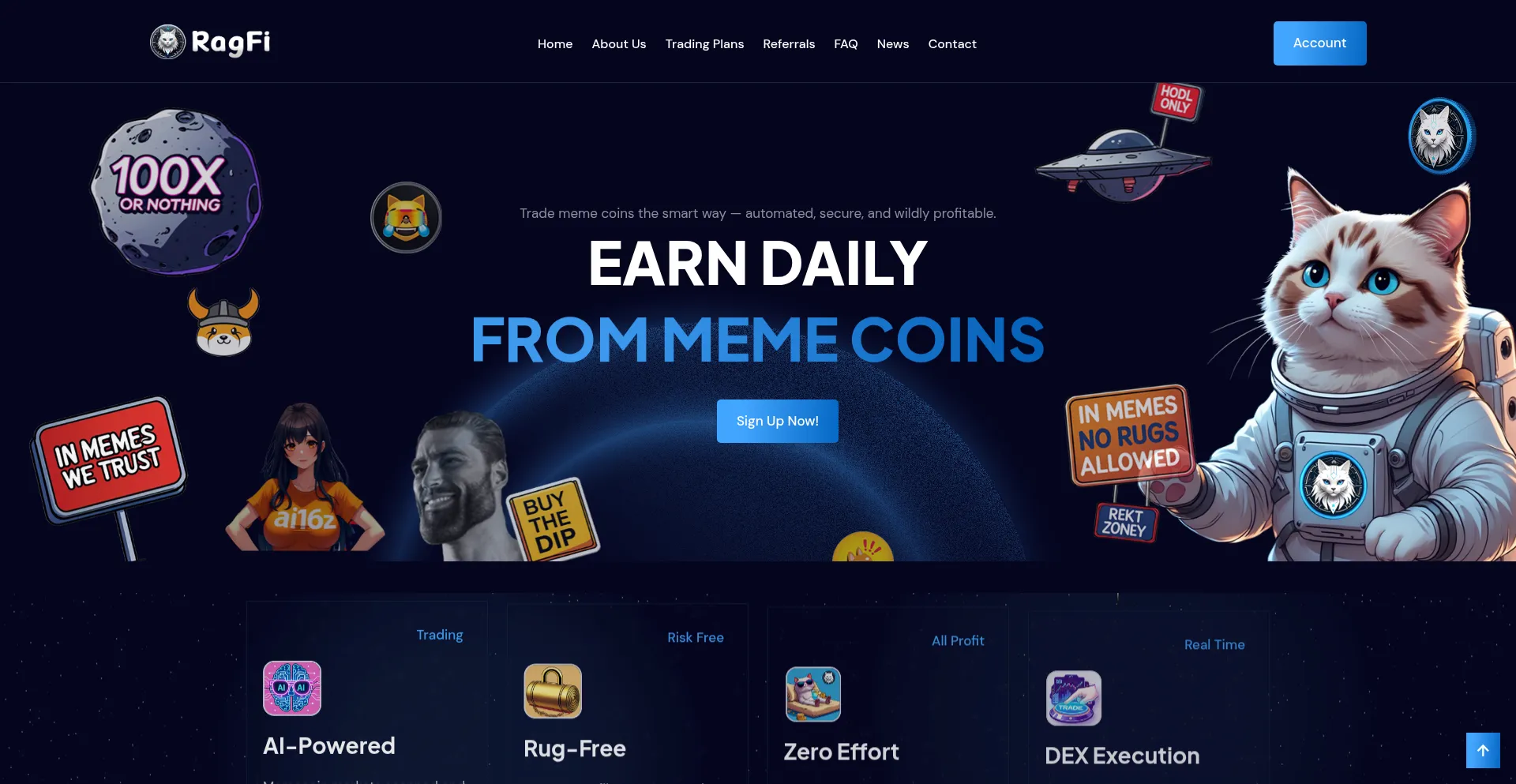 Website screenshot of Ragfi.io