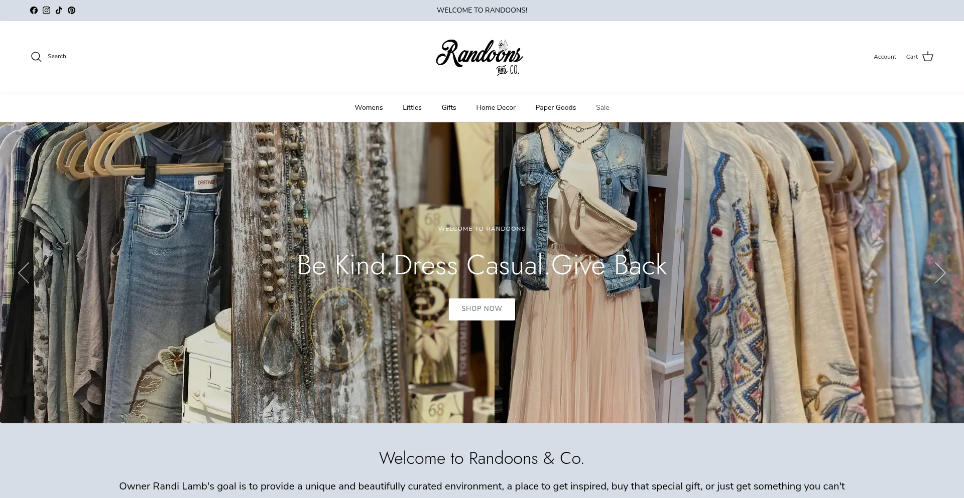 Website screenshot of Randoons.com