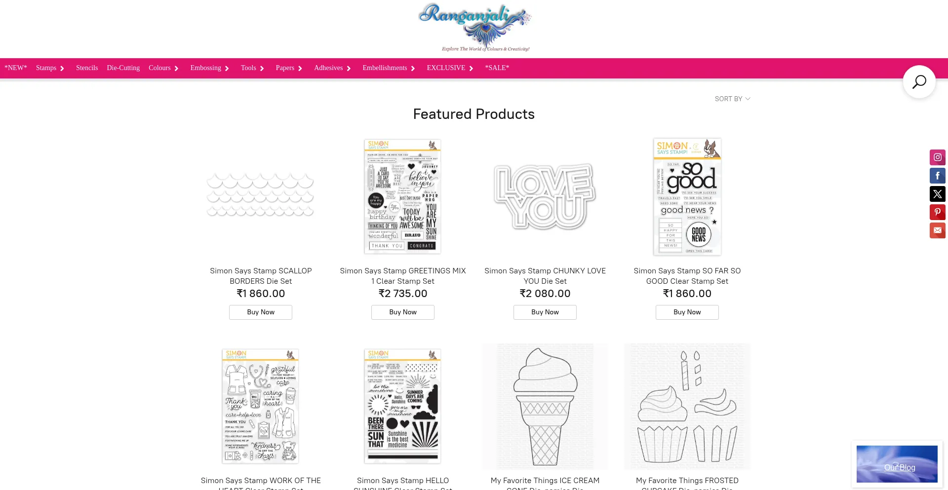 Website screenshot of Ranganjali.com