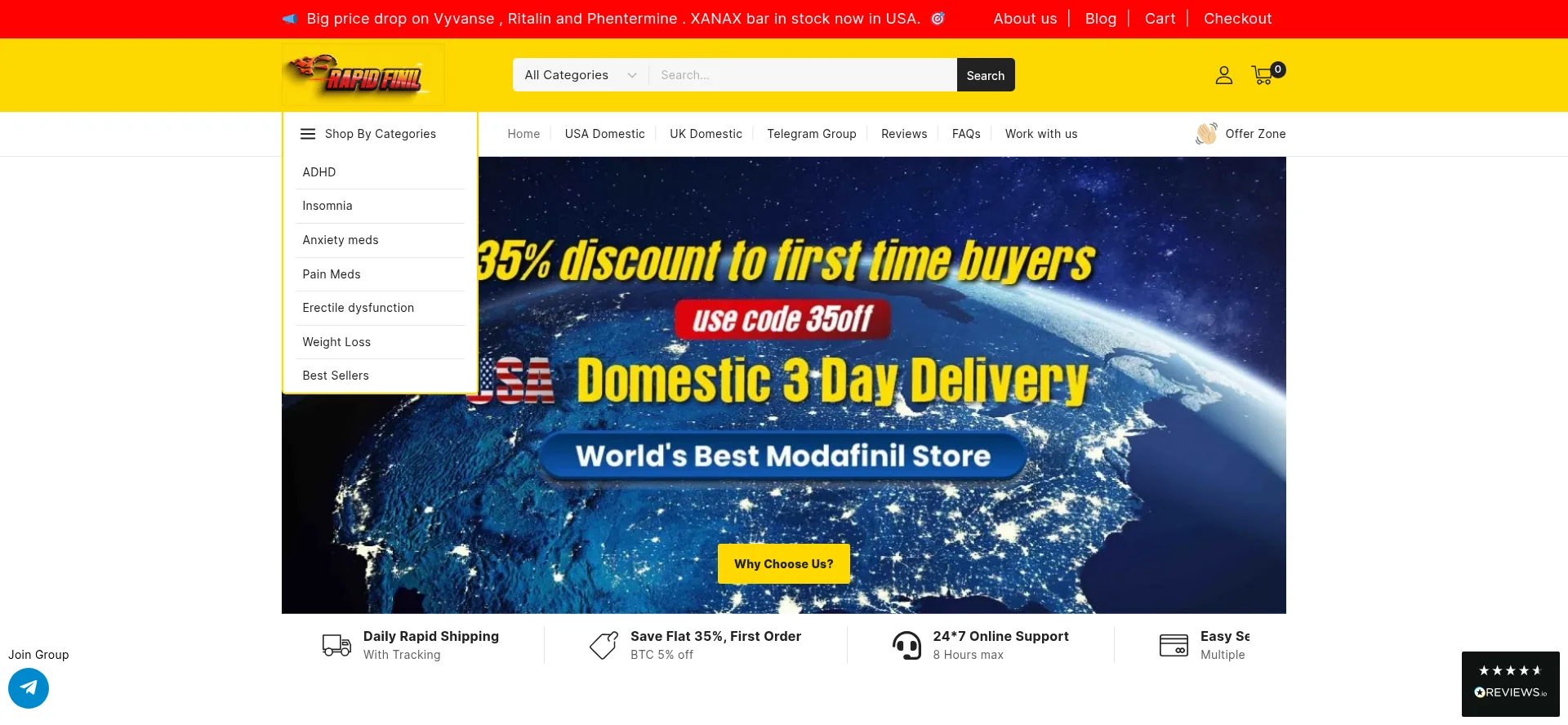 Website screenshot of Rapidfinil.se