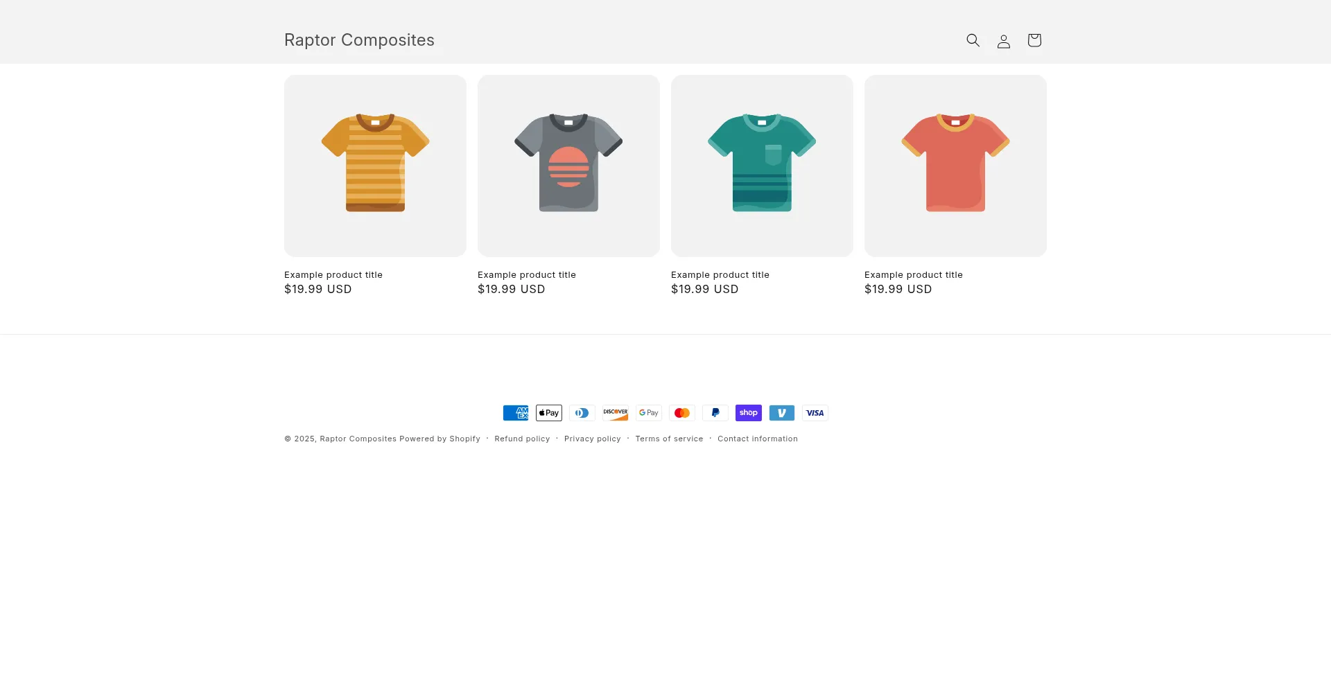 Website screenshot of Raptorcomposites.com