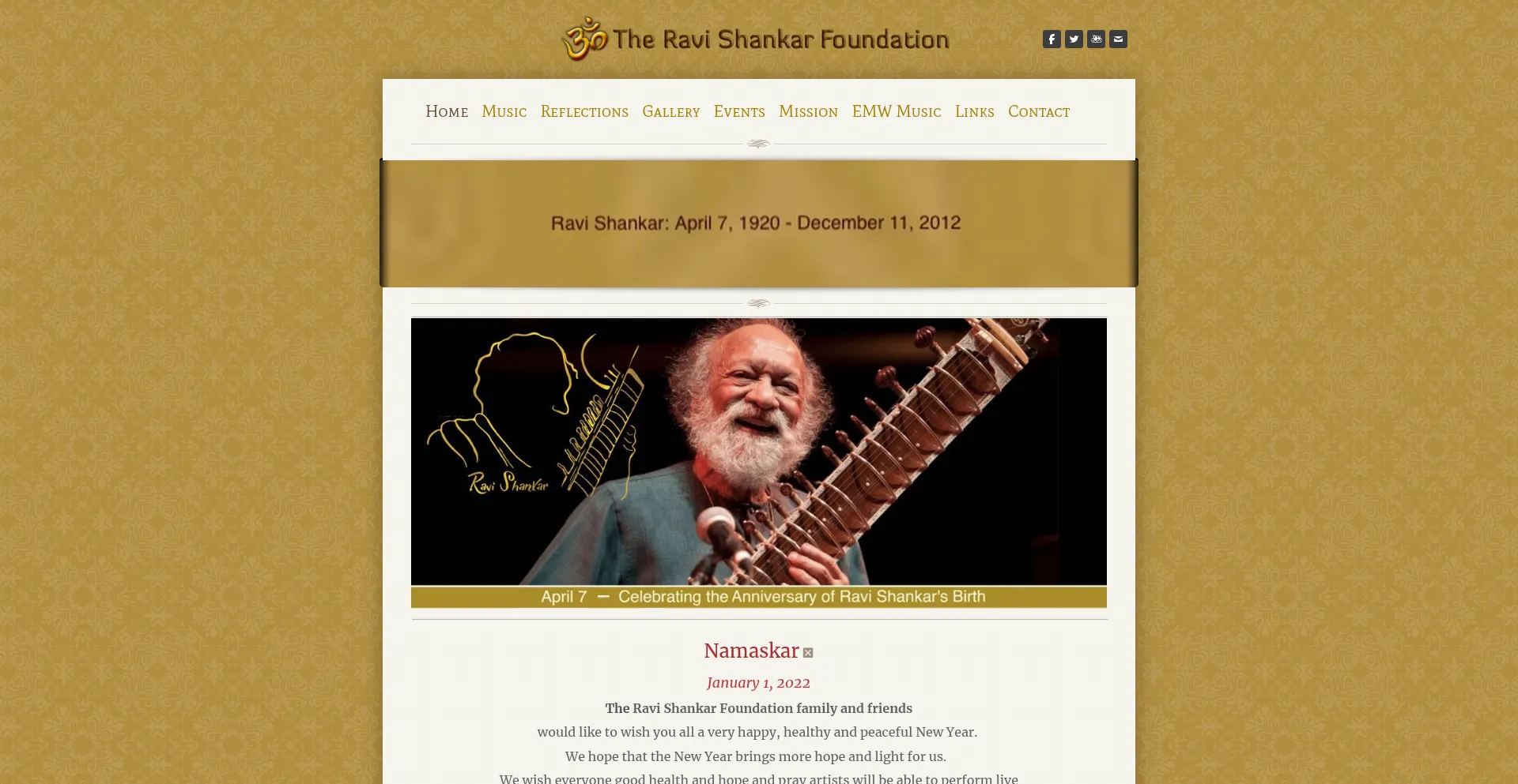 Website screenshot of Ravishankar.org