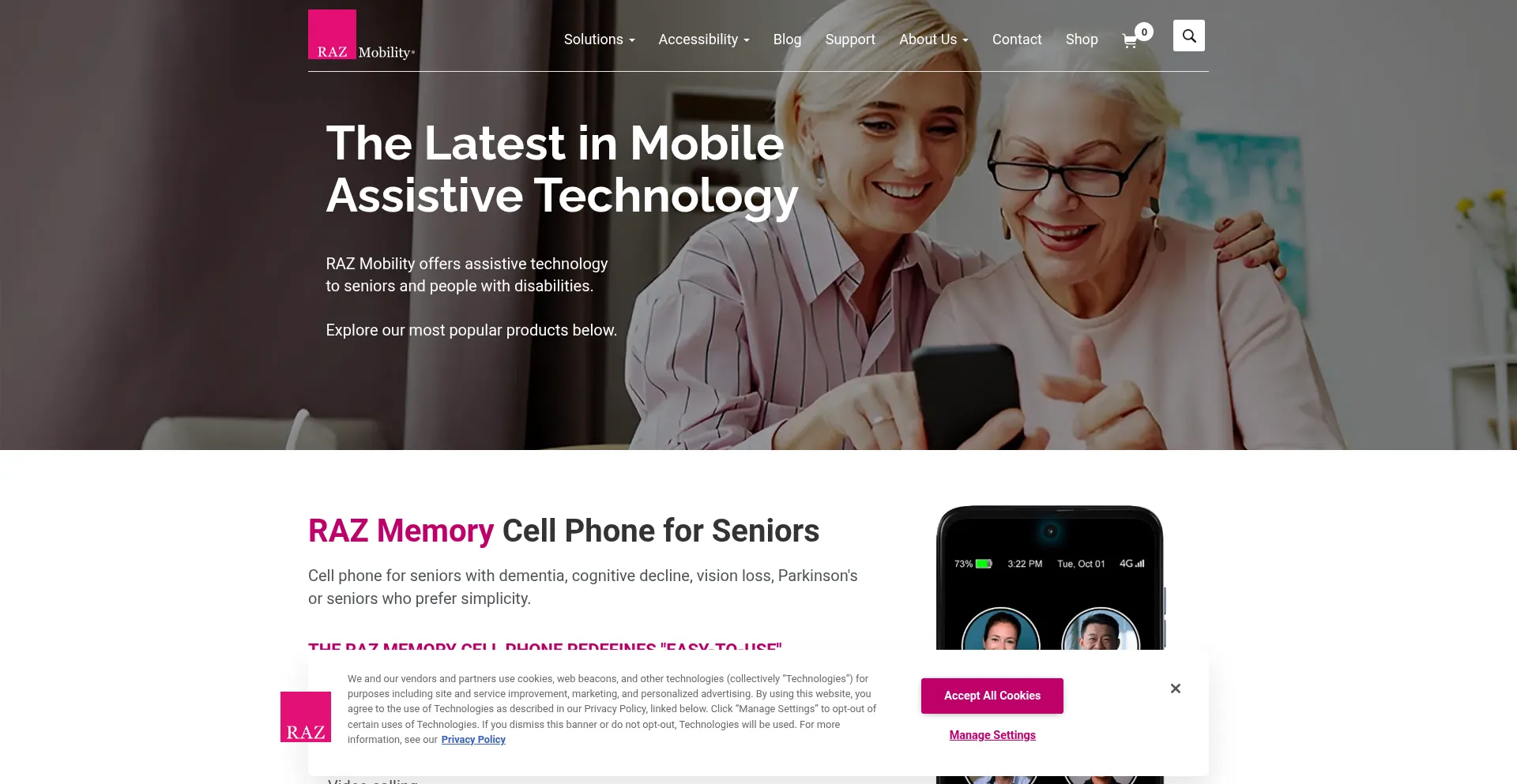 Website screenshot of Razmobility.com