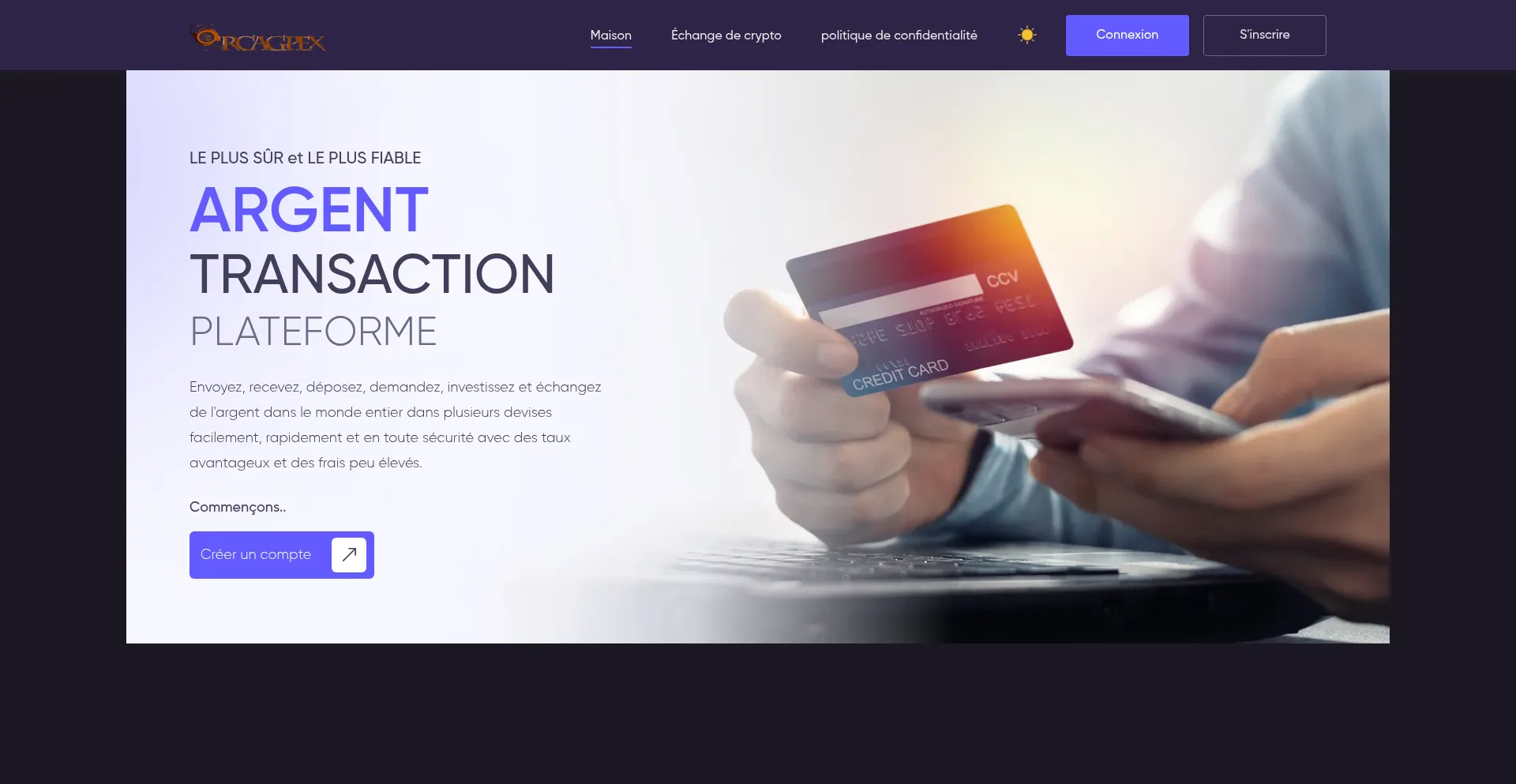 Website screenshot of Rcagpex.com