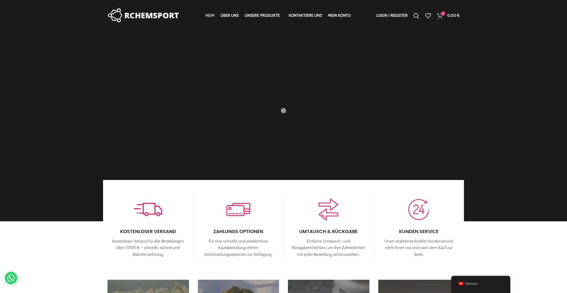 Website screenshot of Rchemsport.com