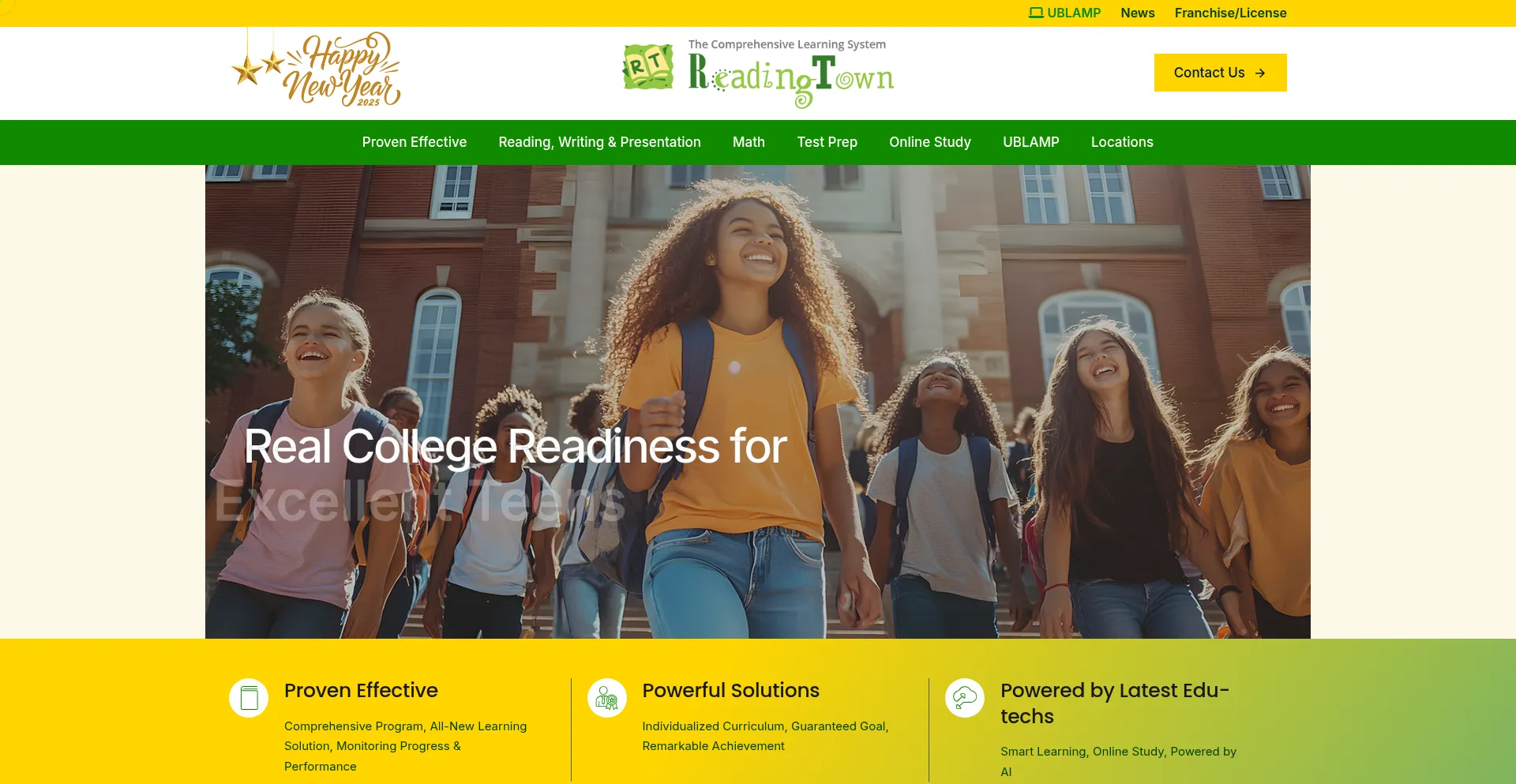 Website screenshot of Readingtown.com