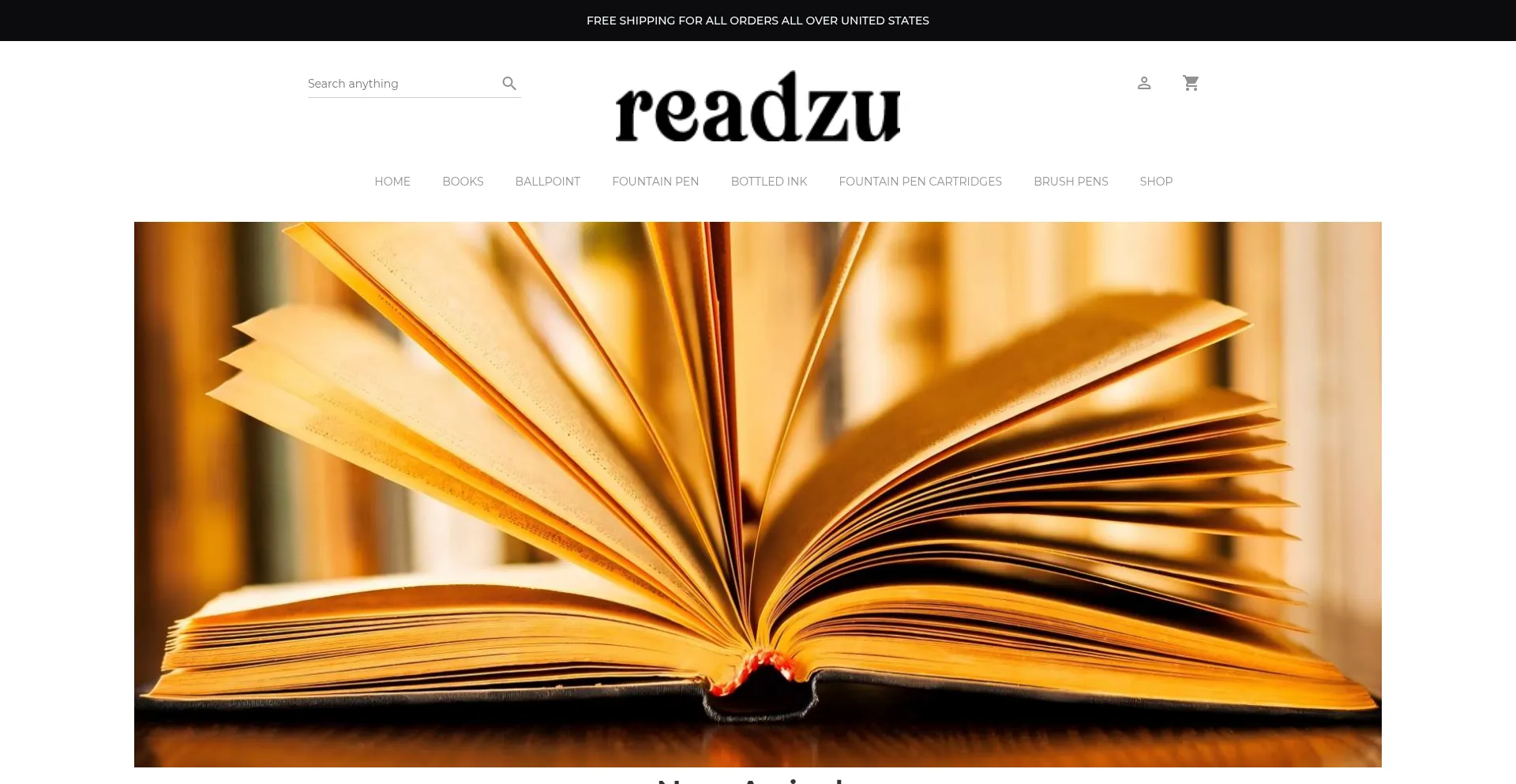 Website screenshot of Readzu.com