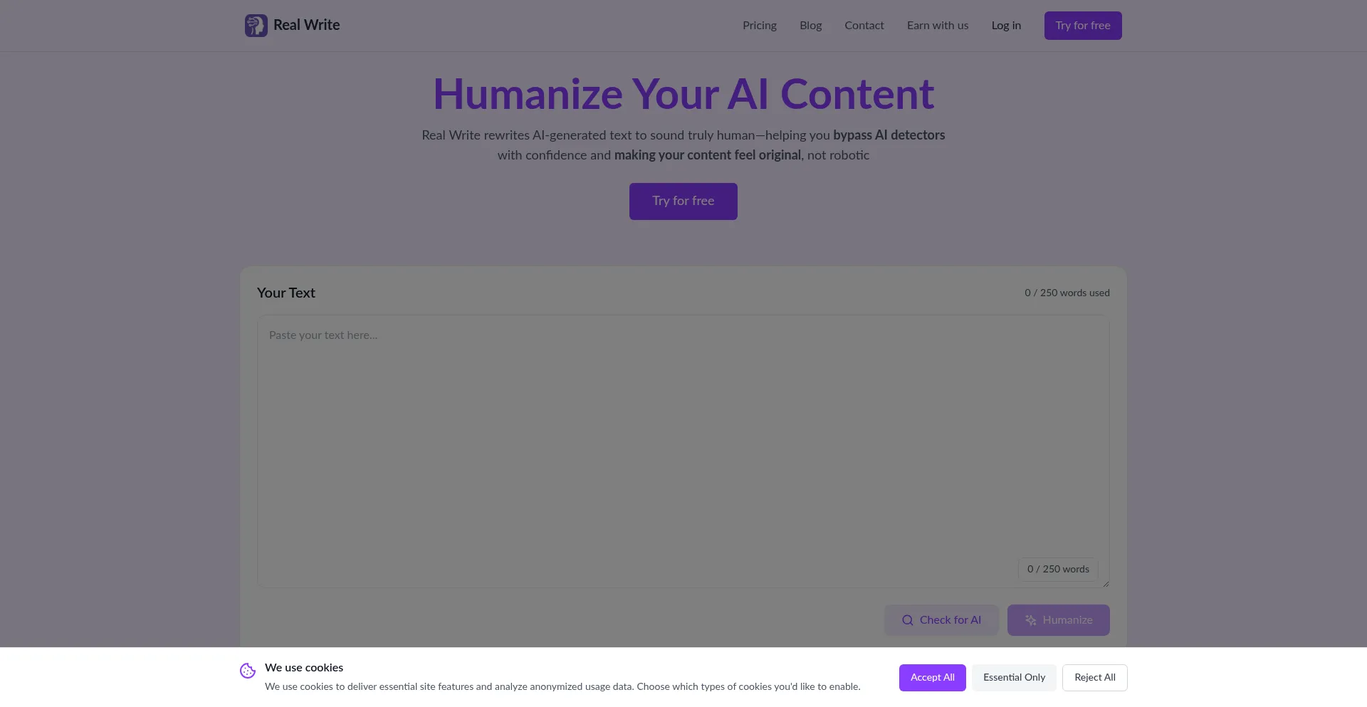 Real-write.com Screenshot