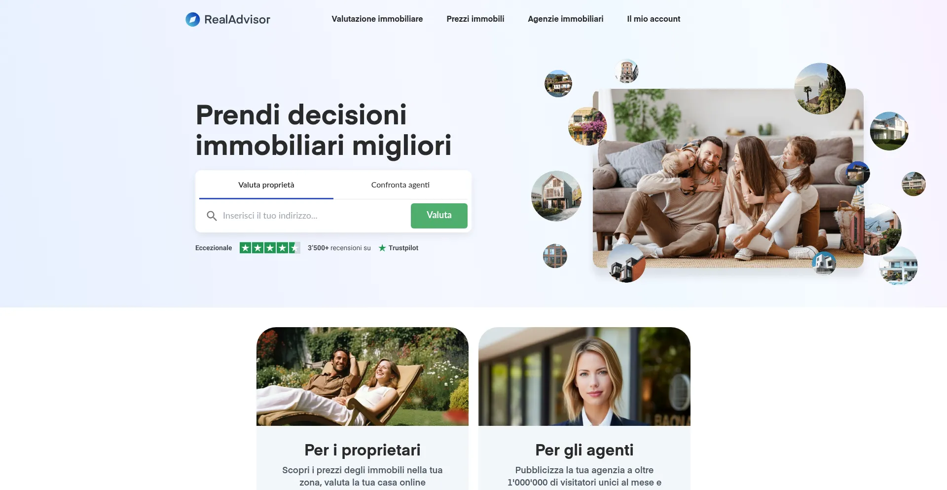 Website screenshot of Realadvisor.it