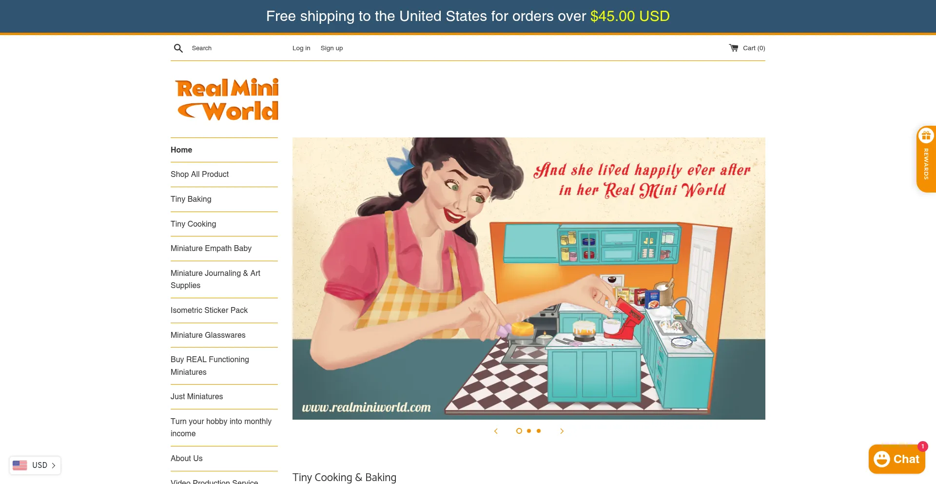 Website screenshot of Realminiworld.com