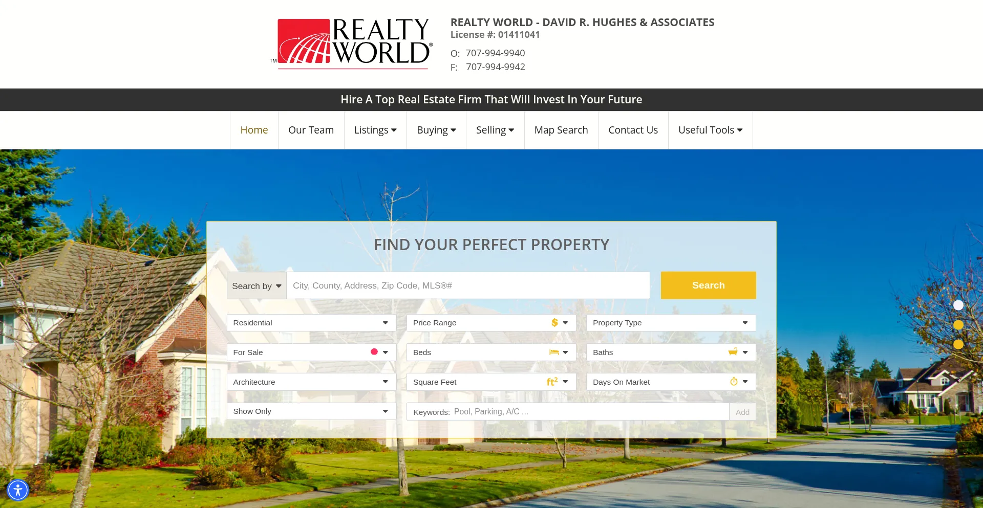 Website screenshot of Realtyworldlakecounty.com