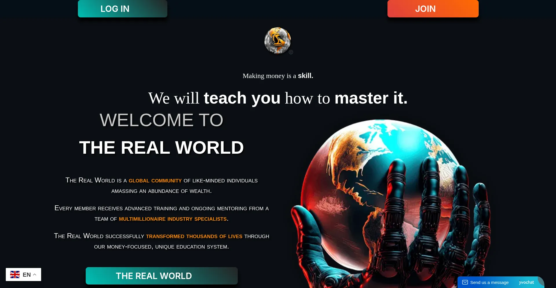 Website screenshot of Realworldglobalprofit.net