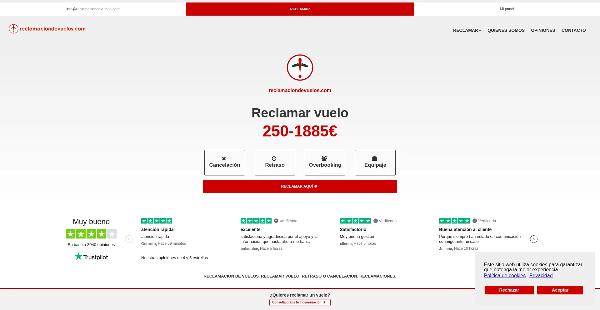 Ist Reclamaciondevuelos.com sicher und vertrauenswürdig?