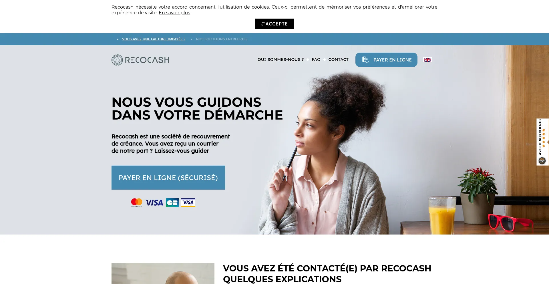 Website screenshot of Recocash.com