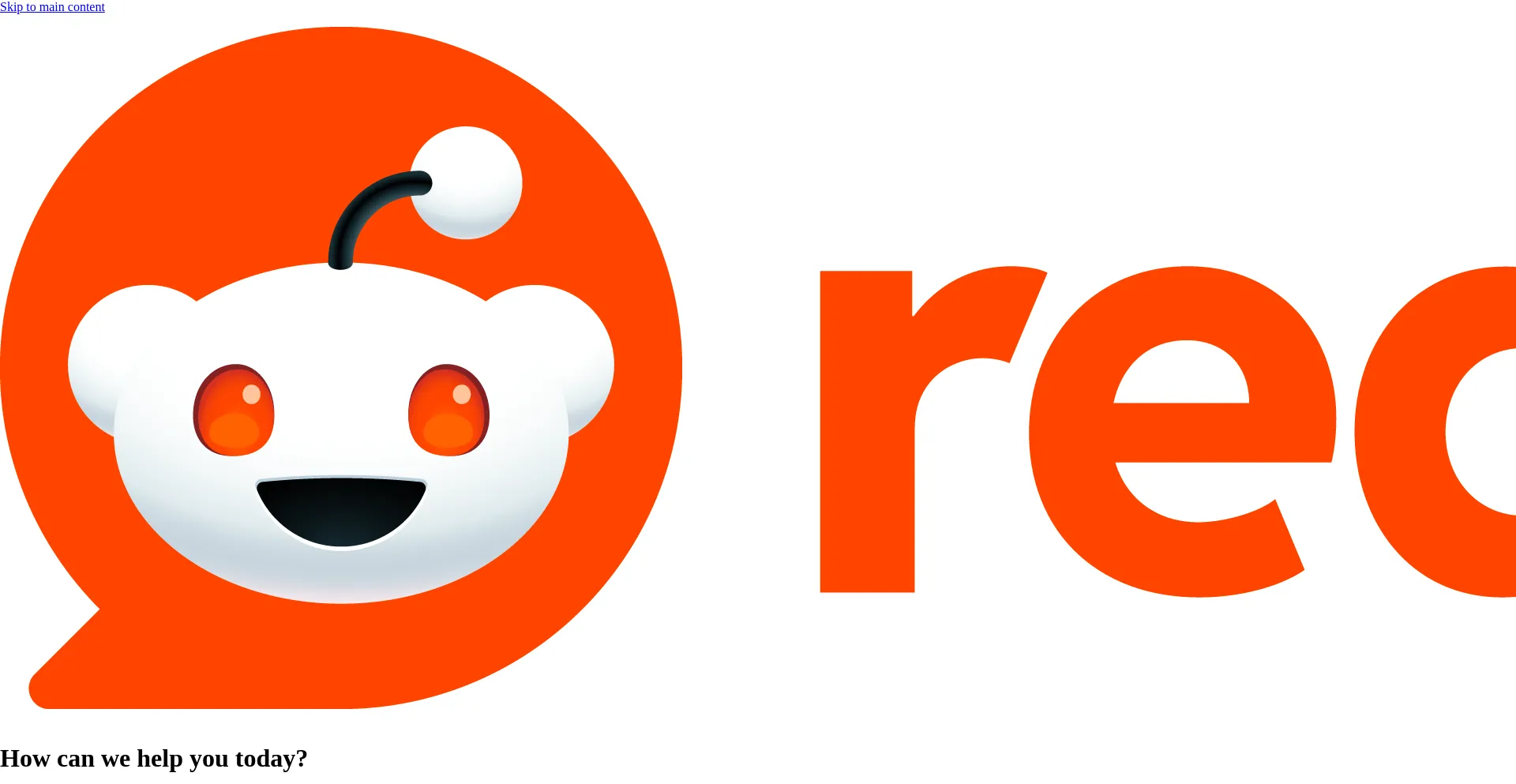 Website screenshot of Reddit.zendesk.com