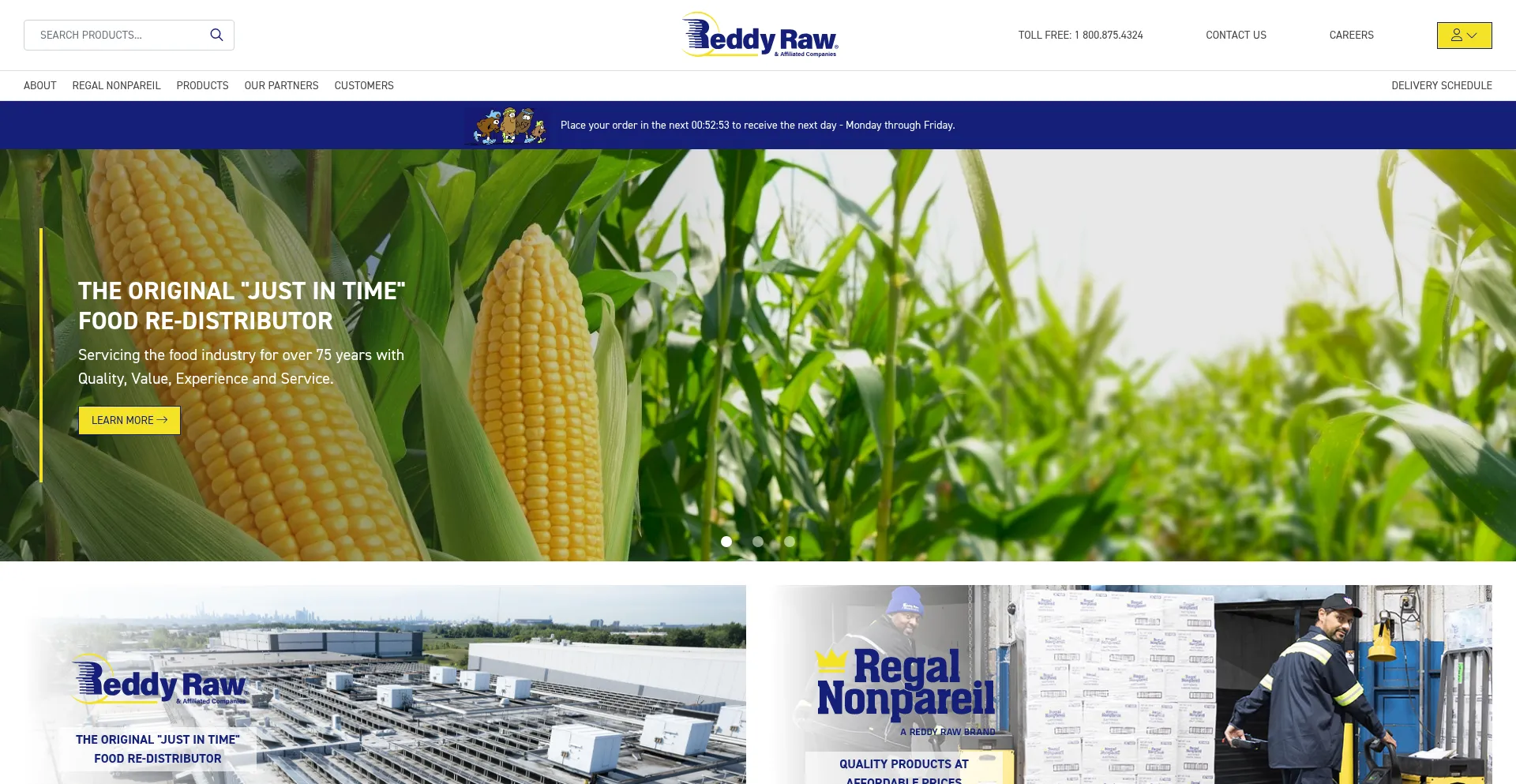 Website screenshot of Reddyraw.com