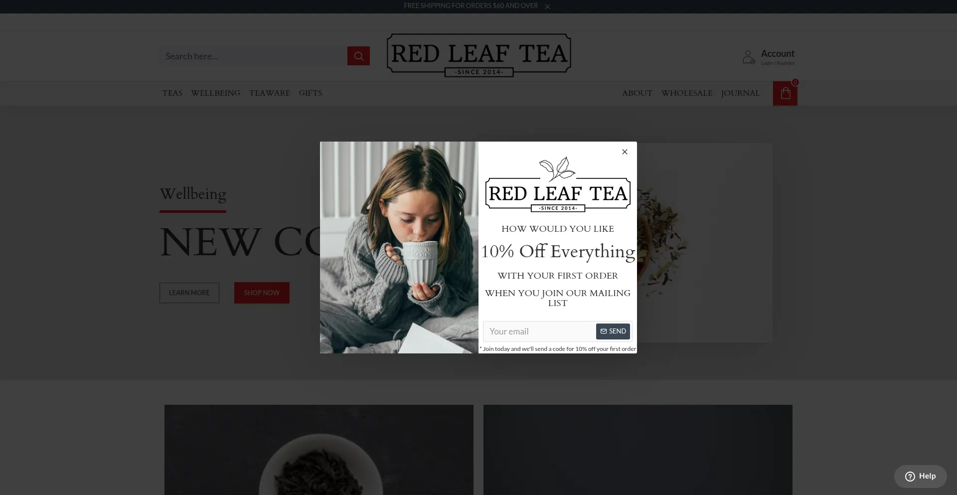 Website screenshot of Redleaftea.com.au
