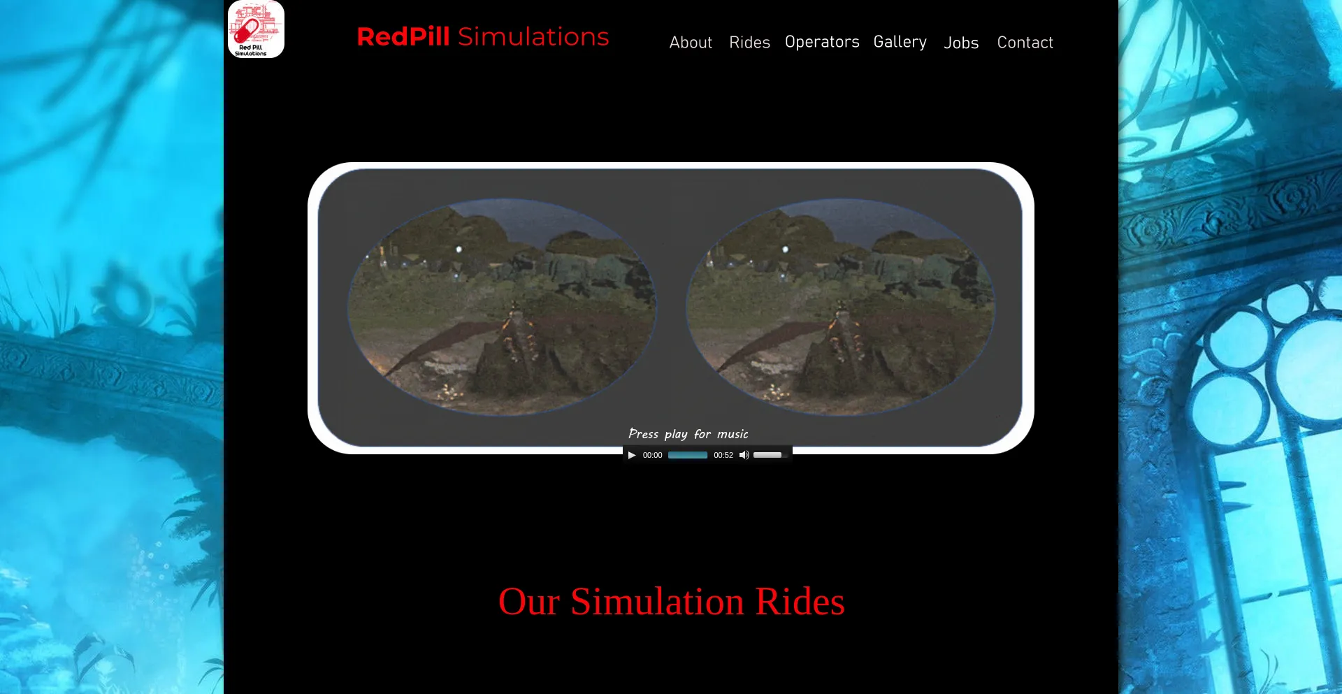Website screenshot of Redpillsimulations.com