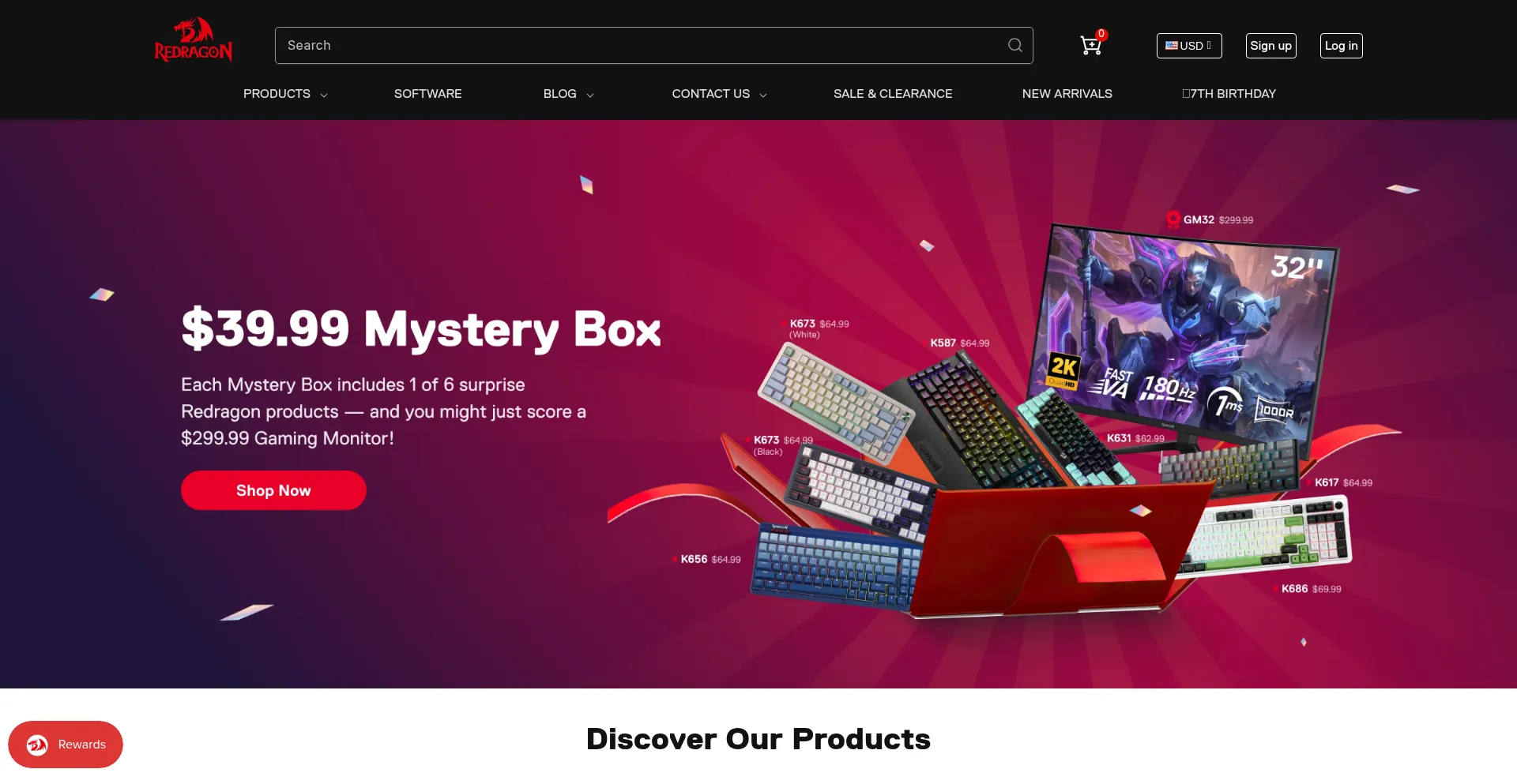 Website screenshot of Redragonshop.com