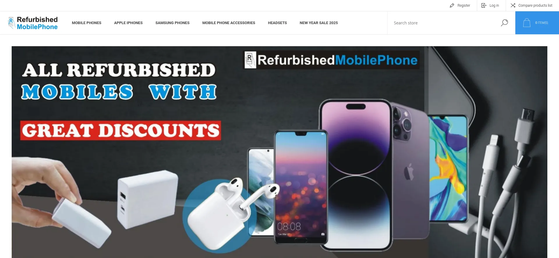 Website screenshot of Refurbishedmobilephone.co.uk