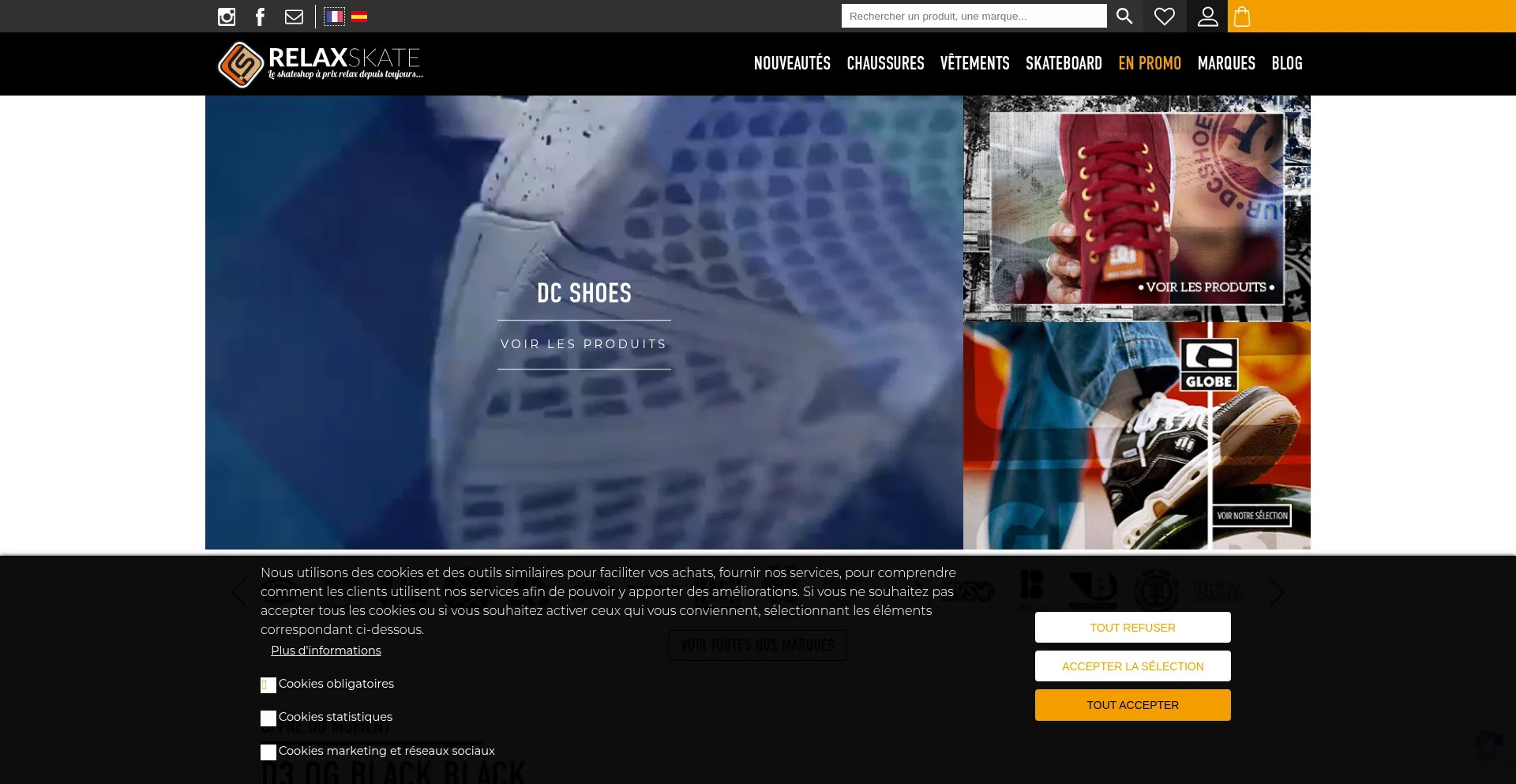 Website screenshot of Relaxskate.com