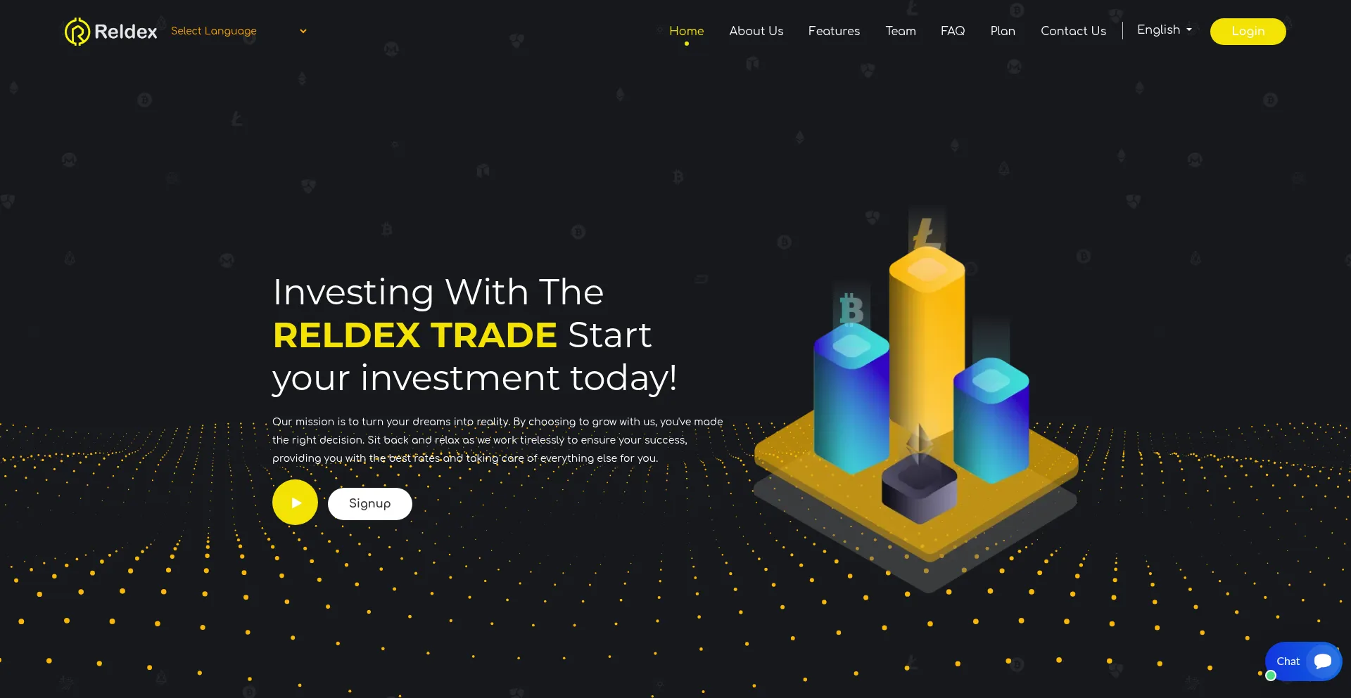 Website screenshot of Reldextrade.com