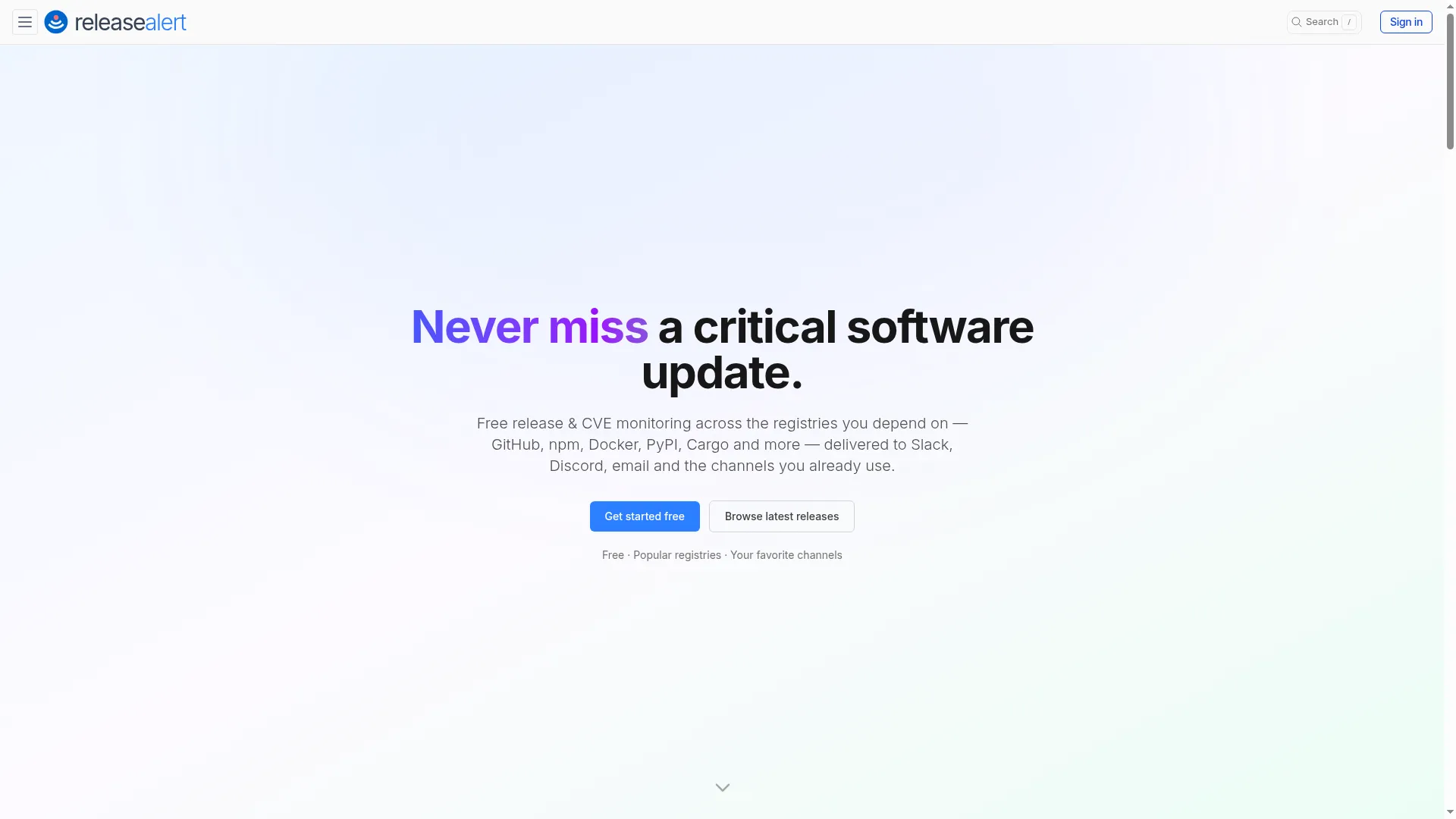 Releasealert.dev