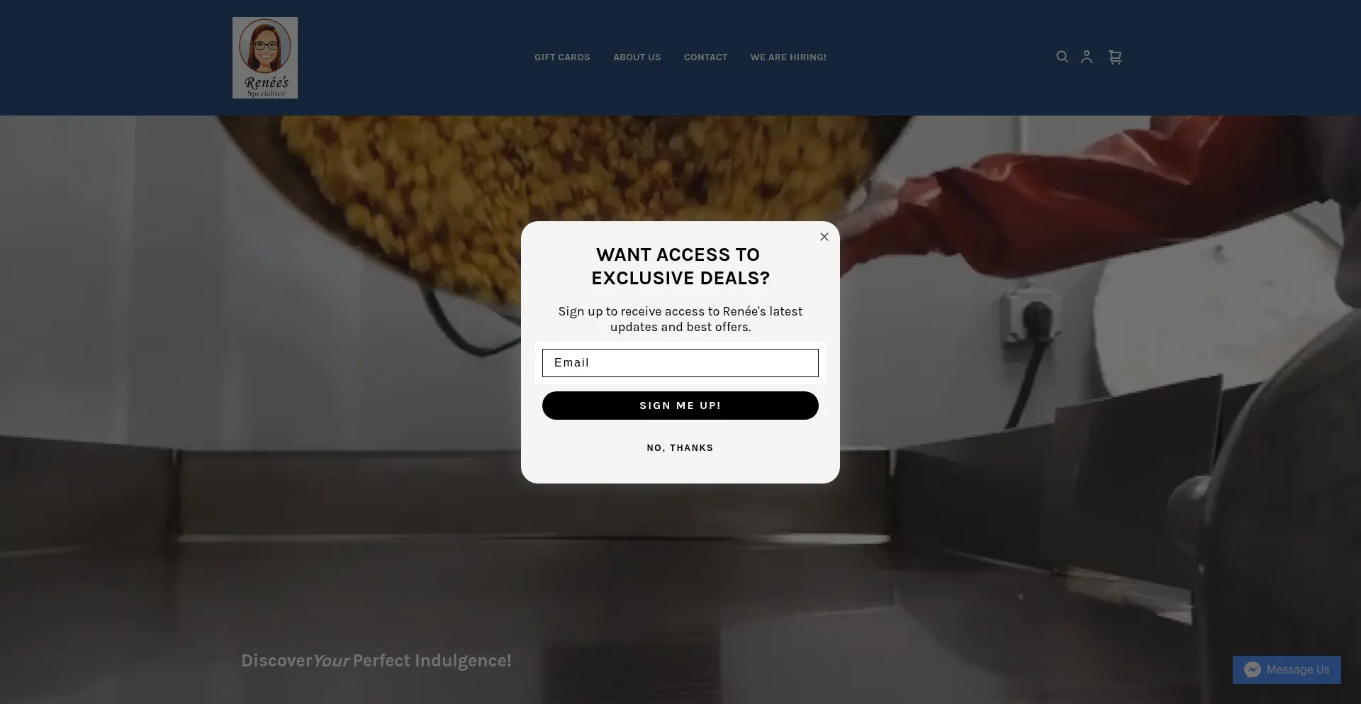 Website screenshot of Reneesspecialties.com