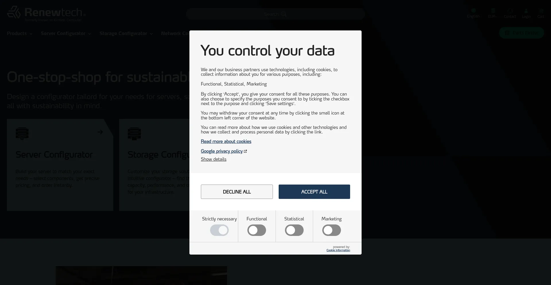 Website screenshot of Renewtech.com
