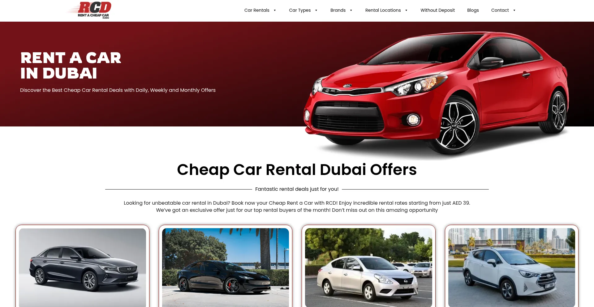 Rentacheapcardubai.com Screenshot
