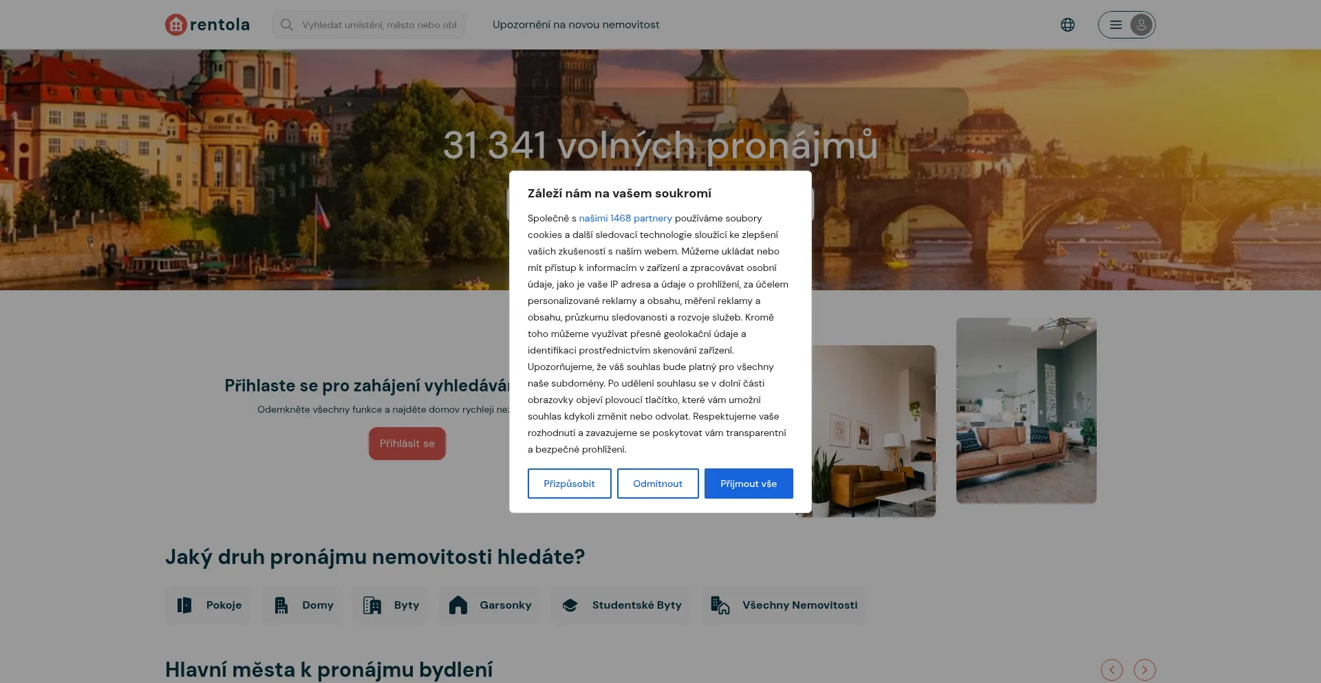 Rentola.cz Screenshot