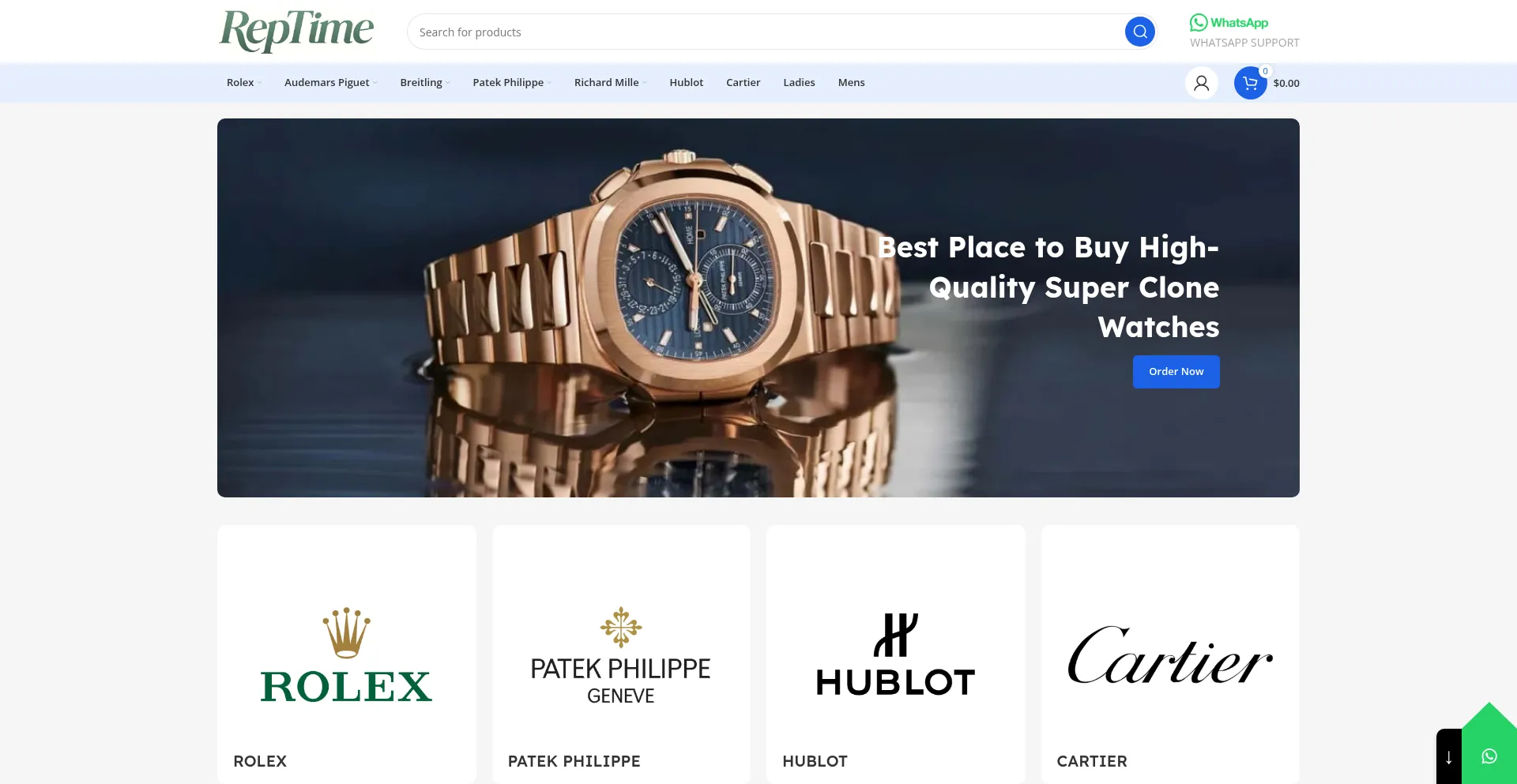 Website screenshot of Reptime.cc